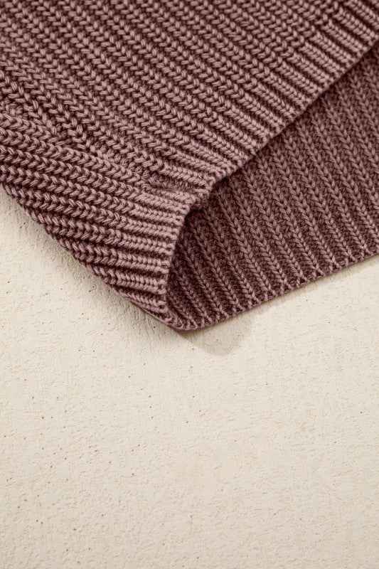 Mineral Wash Buttoned Polo Collar Knit Sweater bcd4e7d4-b32c-4052-a017-84d2ac6faf18