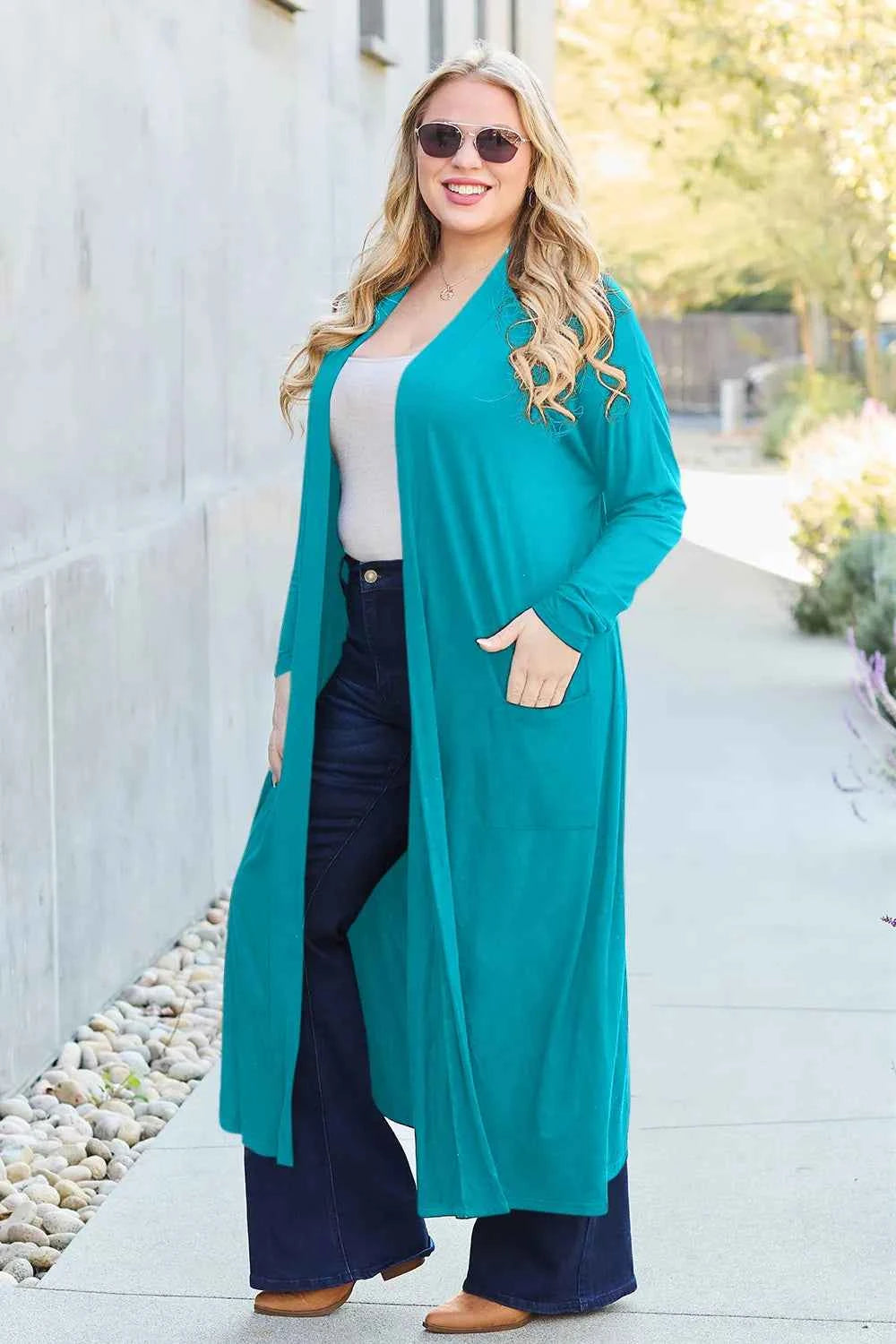 Basic Bae Full Size Open Front Long Sleeve Cover Up bcd95fff-b81b-425b-82b1-a0bc23c2c09b-Max