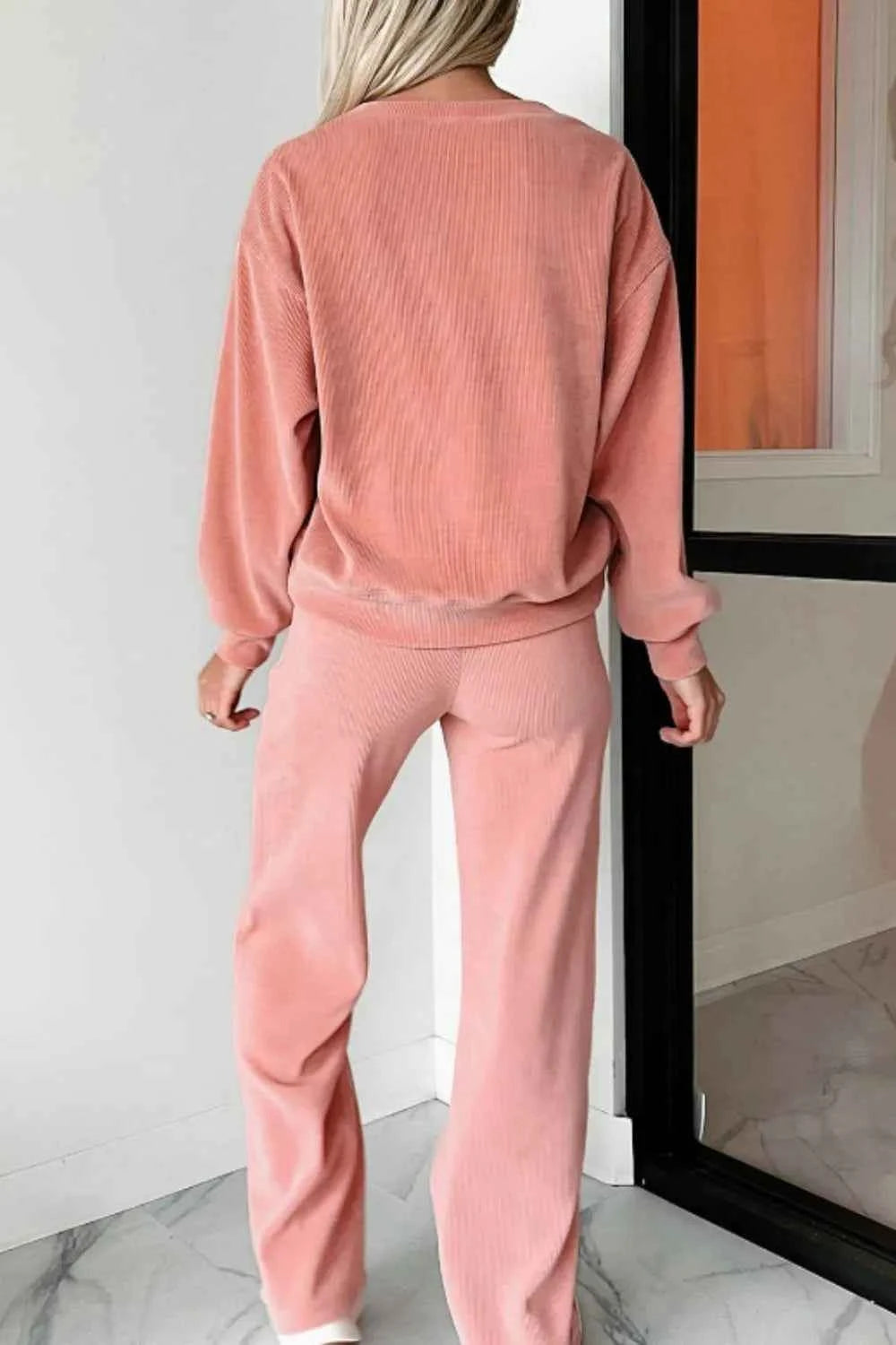 Round Neck Long Sleeve Top and Pants Set bcdb415c-fbda-43ea-87e5-4e7a421561ed-Max