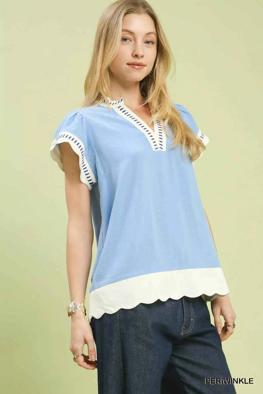 Contrast Scallop Trim Top bceacd78-7bc4-458d-a3d7-2019f9c33d1a-Max-Origin