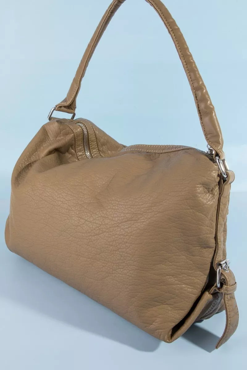 Fame Buckle Strap Detail Leather Handbag bcef65a6afea47ab8c006aa3791b4acd-Max-Origin