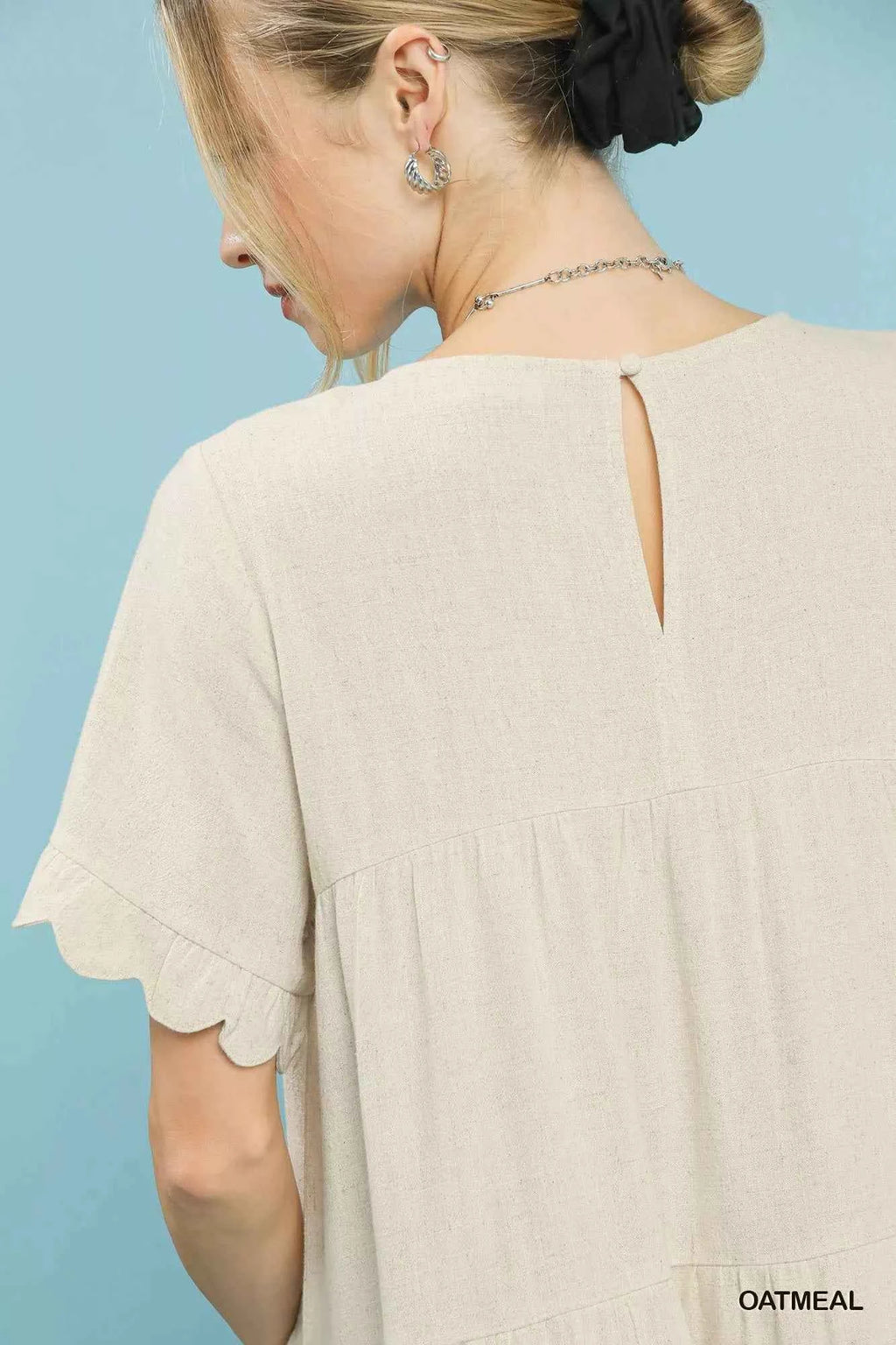 Umgee Linen Tiered Babydoll Dress with Ruffle Sleeves bcefd567-df58-4792-b77a-fbe153a19e6b-Max-Origin