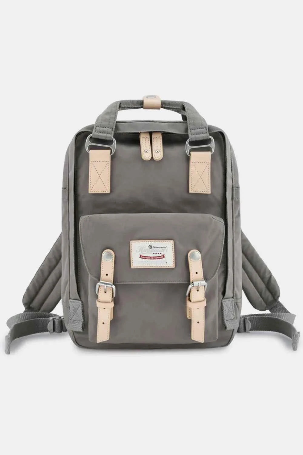Himawari Contrast Waterproof Nylon Backpack Bag Gray One Size bcf6162c-517c-4f02-8571-37f7839c3322-Max