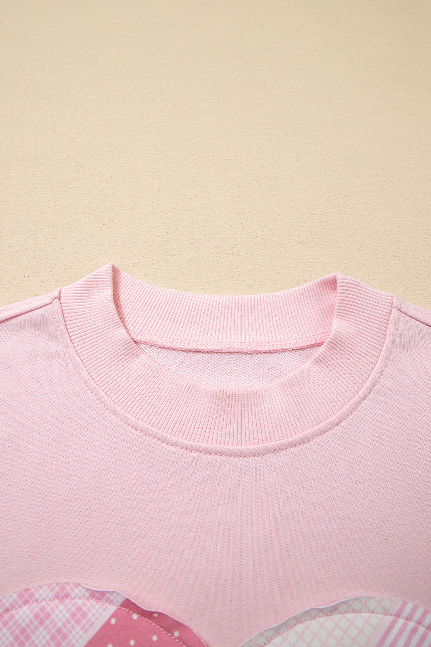 Light Pink Sweetheart Patchwork Oversize Sweatshirt bd08bcf687b8e83f