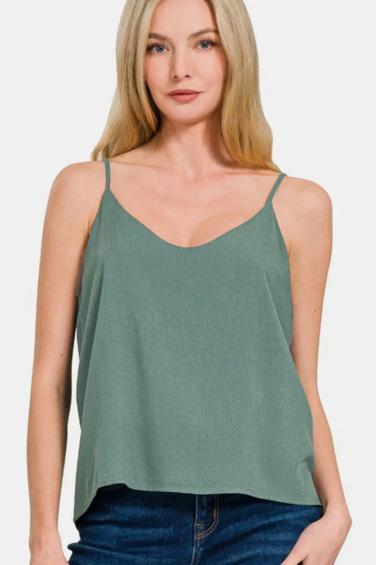 Two Layered Spaghetti Strap Cami bd12b4a5-855e-4b6c-b6c3-306a74474d89-Max