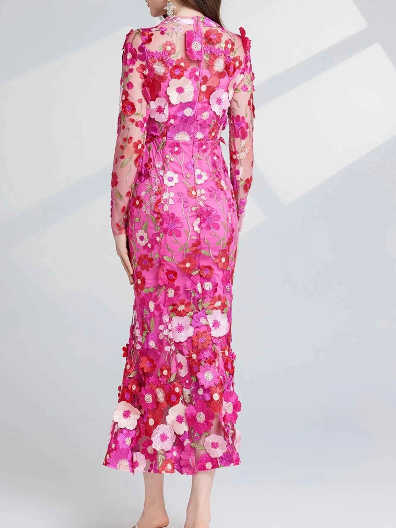 Floral Embroidered Mesh Long Sleeve Midi Dress bd16b1e3-ee81-4230-8bda-12cc8a6ce517-Max-Origin