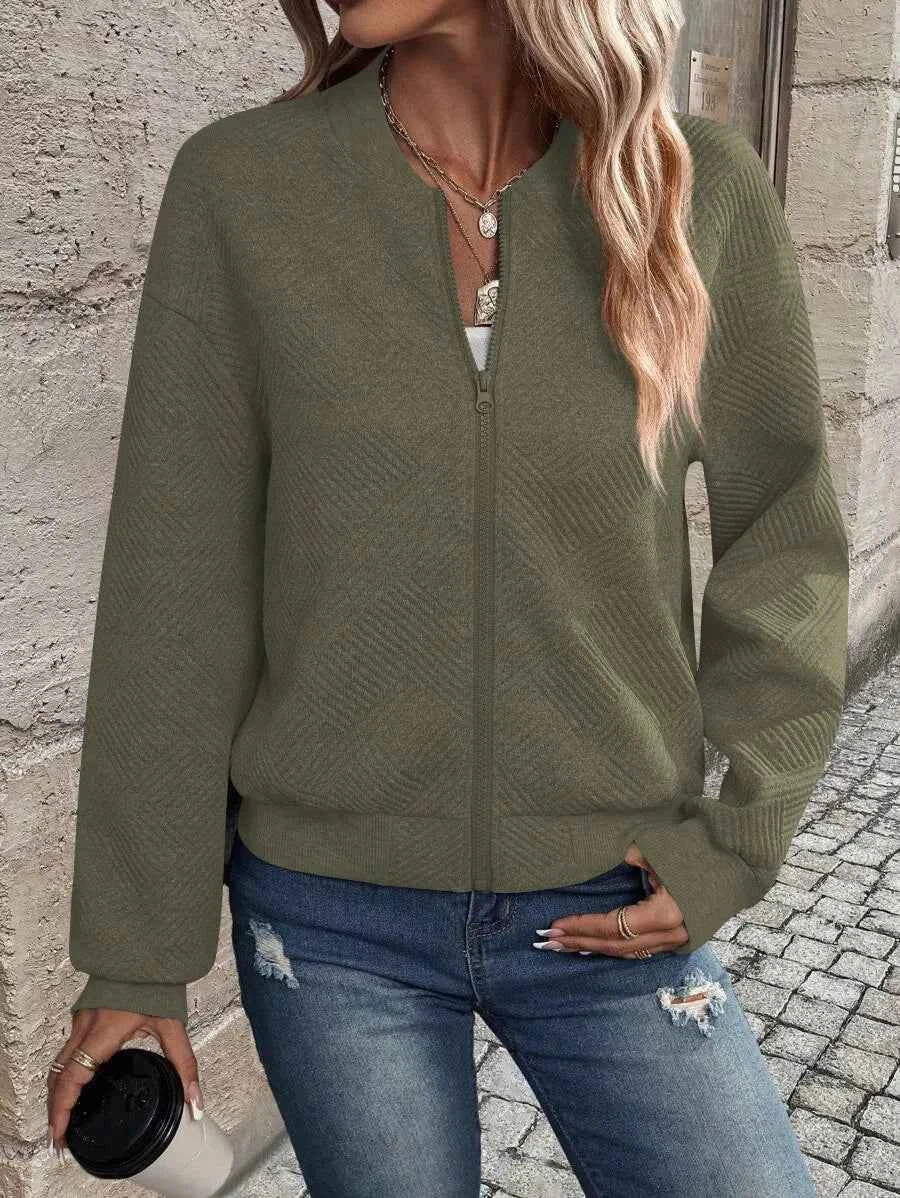 Full Size Textured Knit Zip-Up Jacket Plus Size bd208696-8b4b-4967-8573-1fa364b427f9-Max-Origin