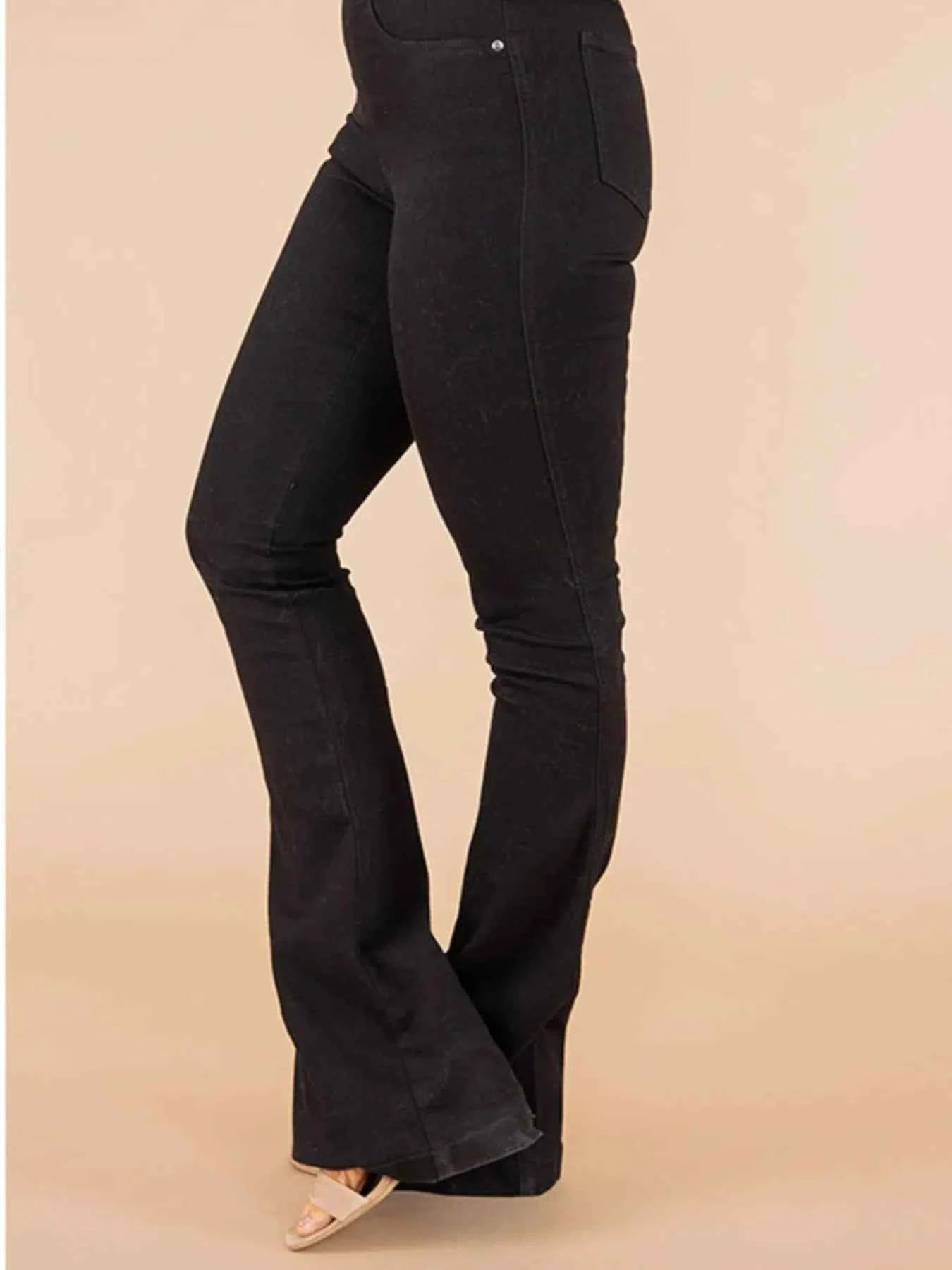Full Size High-Waisted Flare Jeans Plus Size Black bd28dff4-4b7e-4564-ae3e-f281fac7bb68-Max-Origin