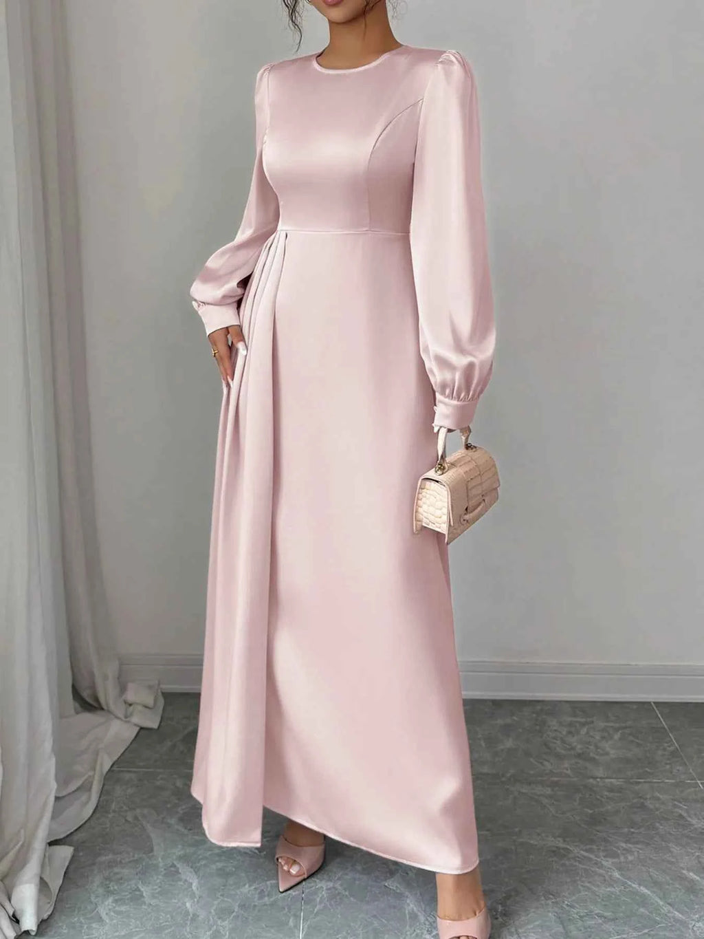 Satin Long Sleeve Maxi Dress bd5f1294-6d8b-44e6-89c7-6e0a2a42565f-Max-Origin