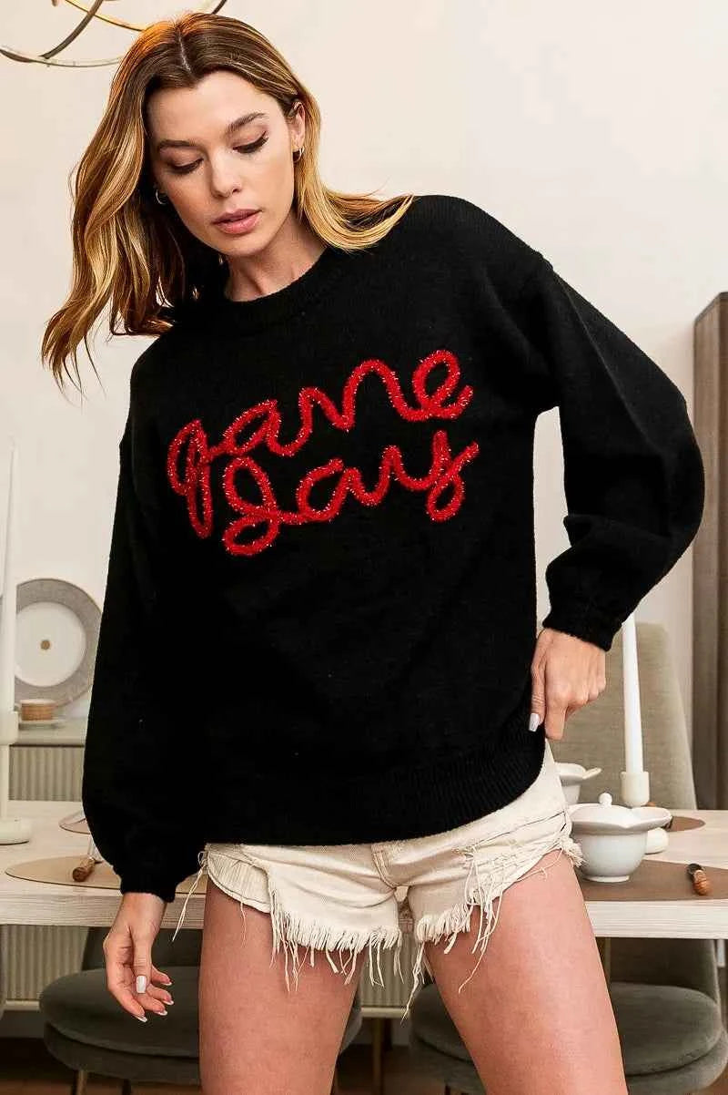 BiBi Game Day Metallic Letter Sweater bd77fd464676423bba30726d5db8f732-Max-Origin