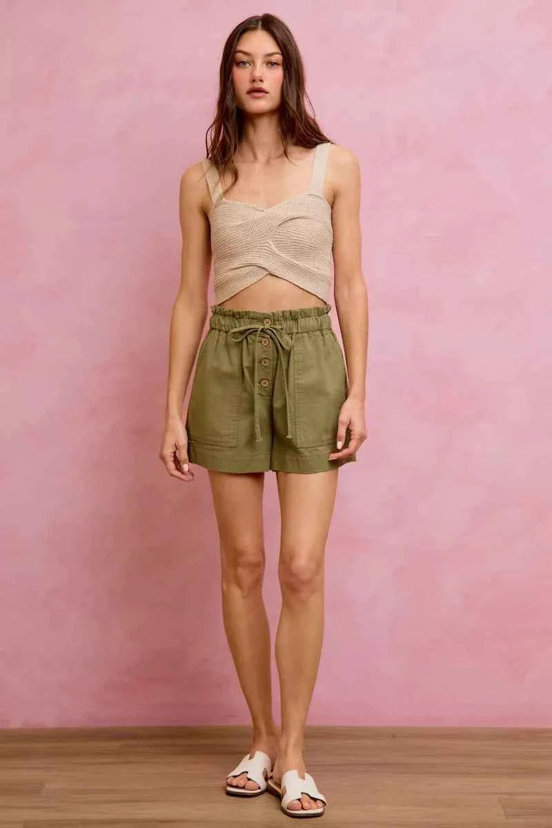 SO ME Paper Bag Patch Pocket Drawstring Twill Shorts bd889c4a5ce44cefb981c2b6c7d65742-Max-Origin