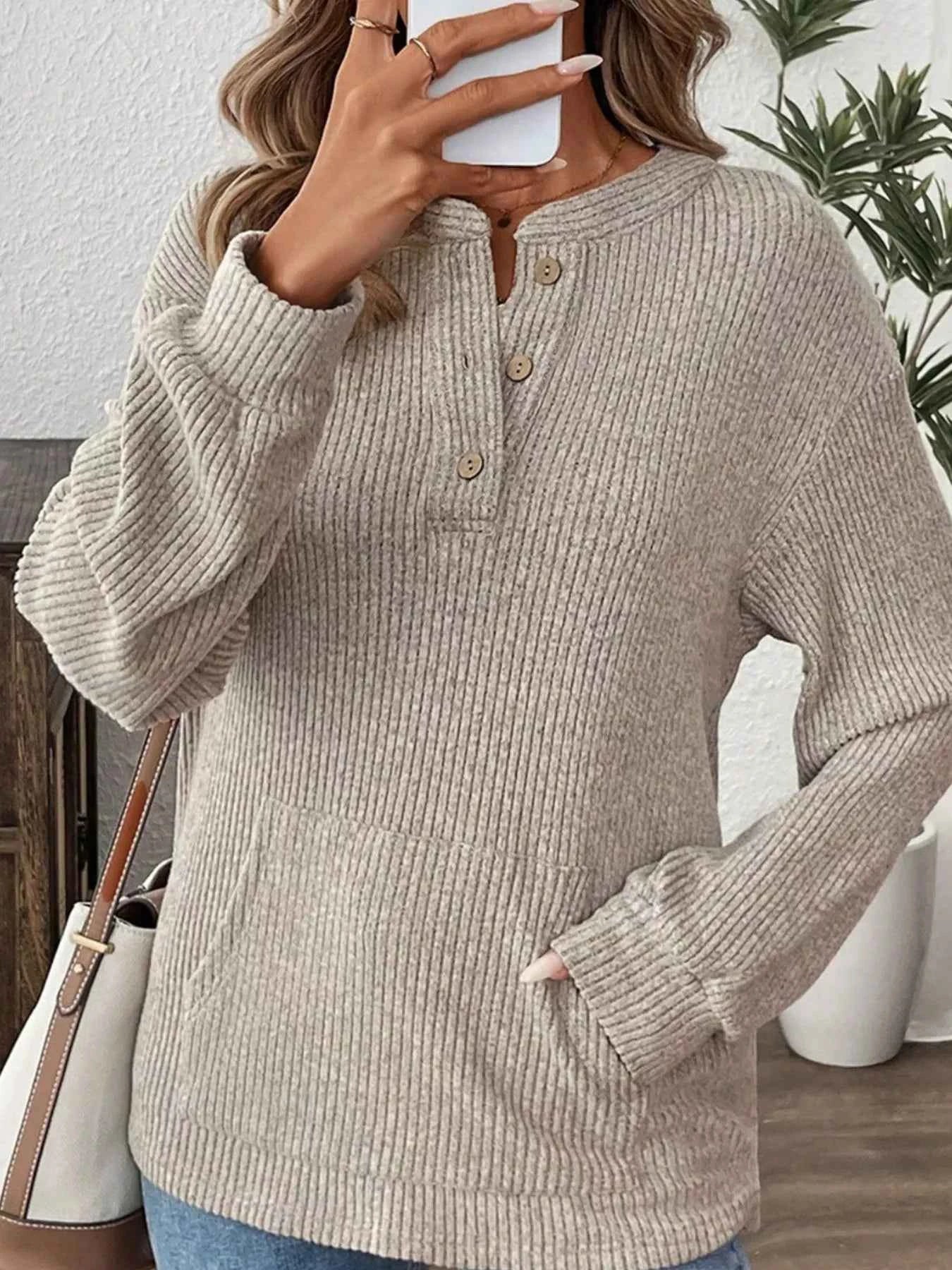 Button Detail Long Sleeve Top bdae0d80-9241-4b98-a9bd-9abd05cc987d-Max-Origin
