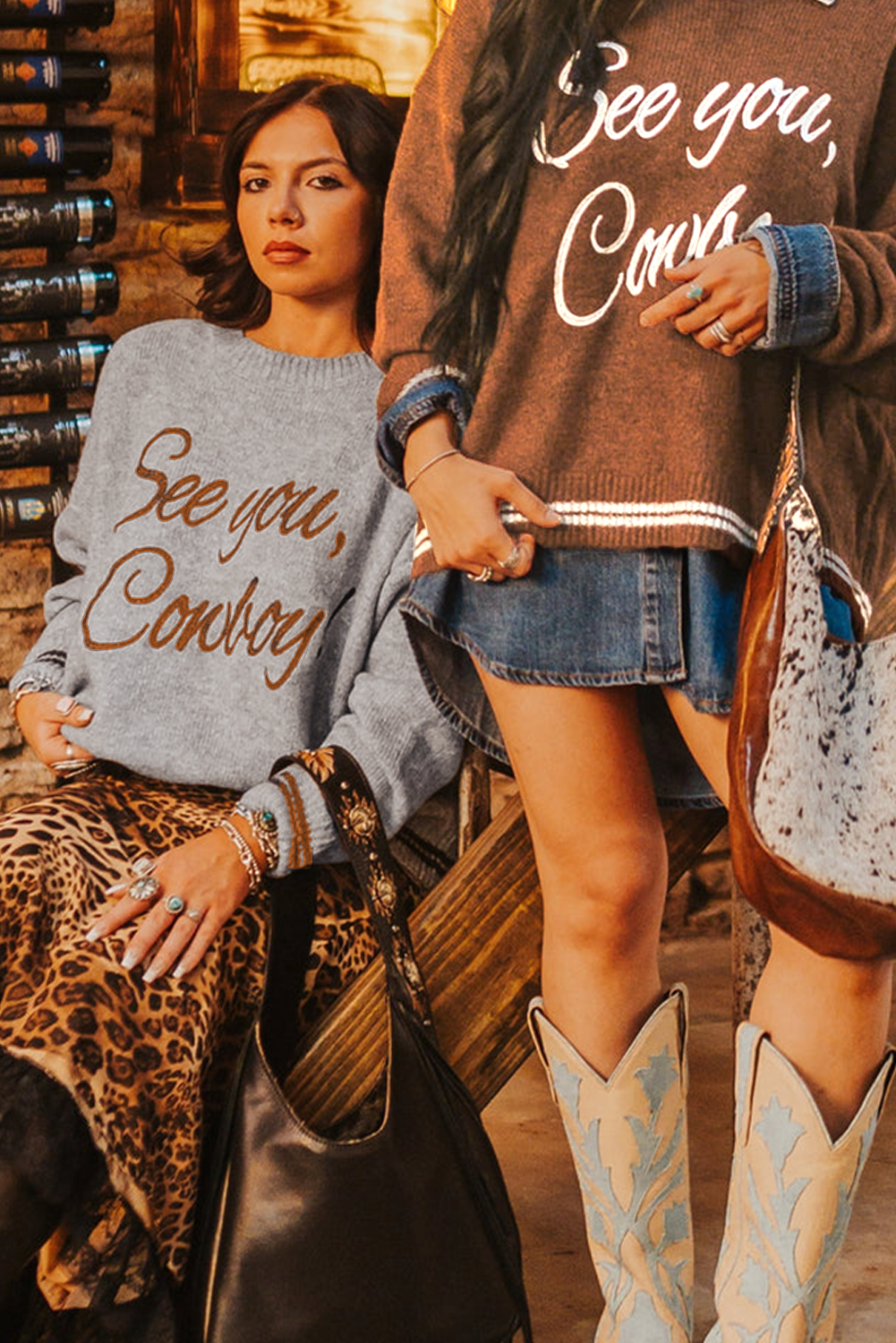 Peach Blossom Letter Embroidered Graphic Sweater bdaefbc2db760f93