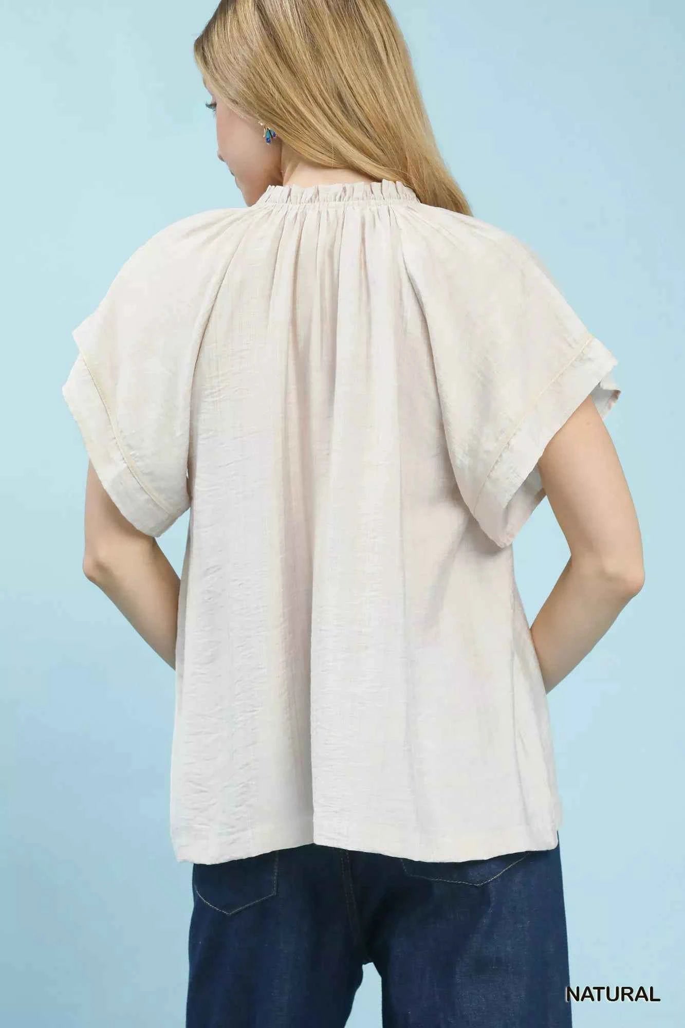 Umgee Embroidered Boho Blouse with Tassel Tie bdb5f5dd-970e-4bfa-aae5-cb4c33c8d9a7-Max-Origin