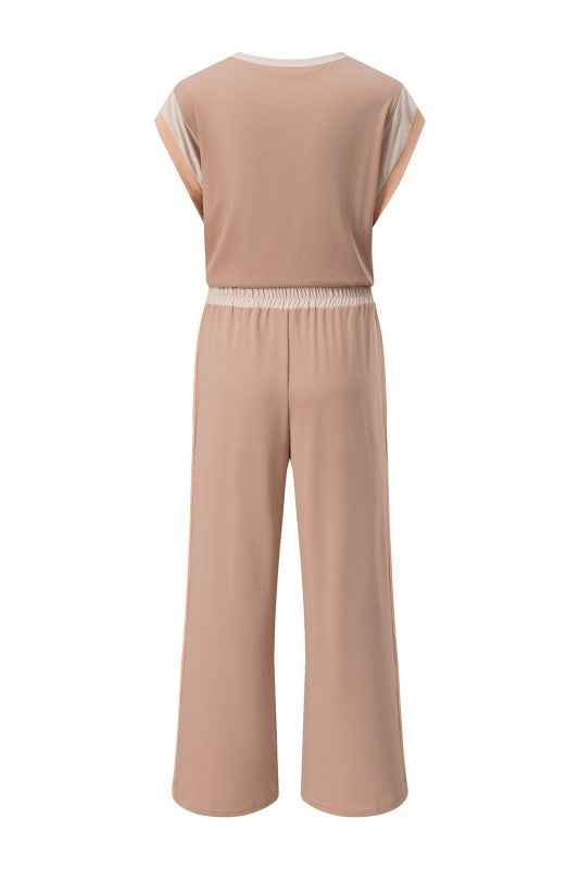 Colorblock Cap Sleeve Tee and Pants Set bdbbd669-4e28-4b5f-b407-37b2676c1763