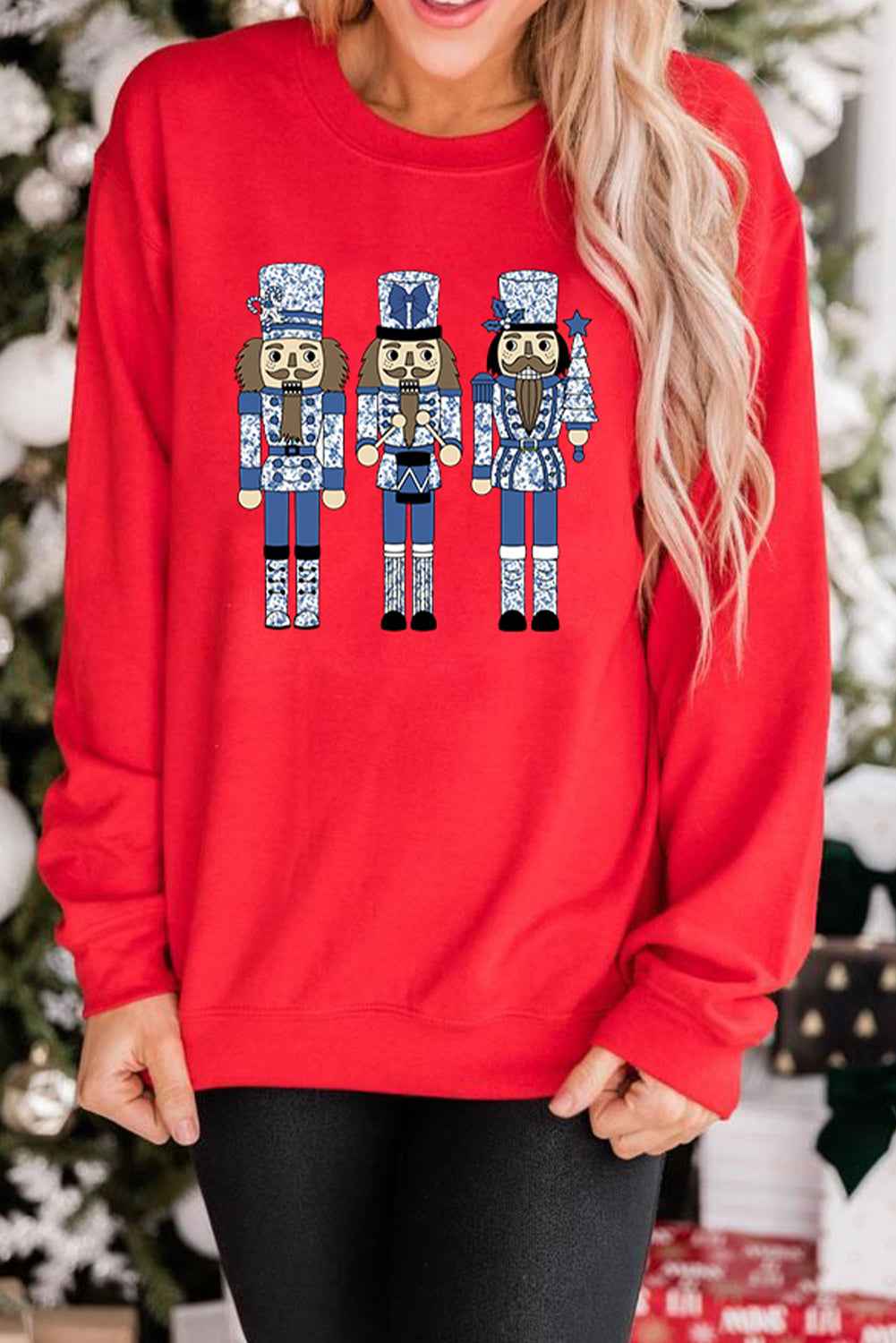 Red Christmas Nutcracker Men Guard Graphic Pullover Sweatshirt bdbe3241d0f26166