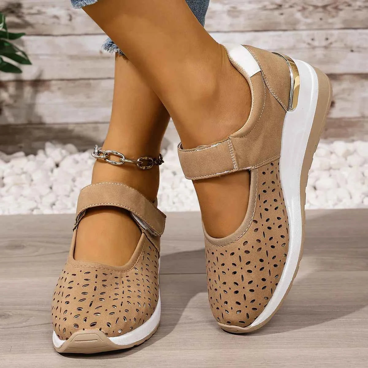 Breathable Wedge Sandals Tan bdc84924-5c5b-4bfc-acd4-c46d9f89d238-Max-Origin
