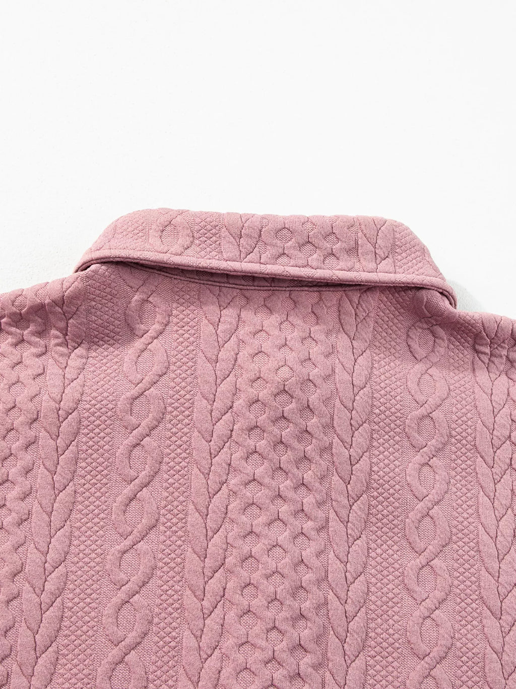 Cable Texture Puff Sleeve Loose Shacket bdc89e3a6a0b44b8b36c33b00b115f2f-Max-Origin