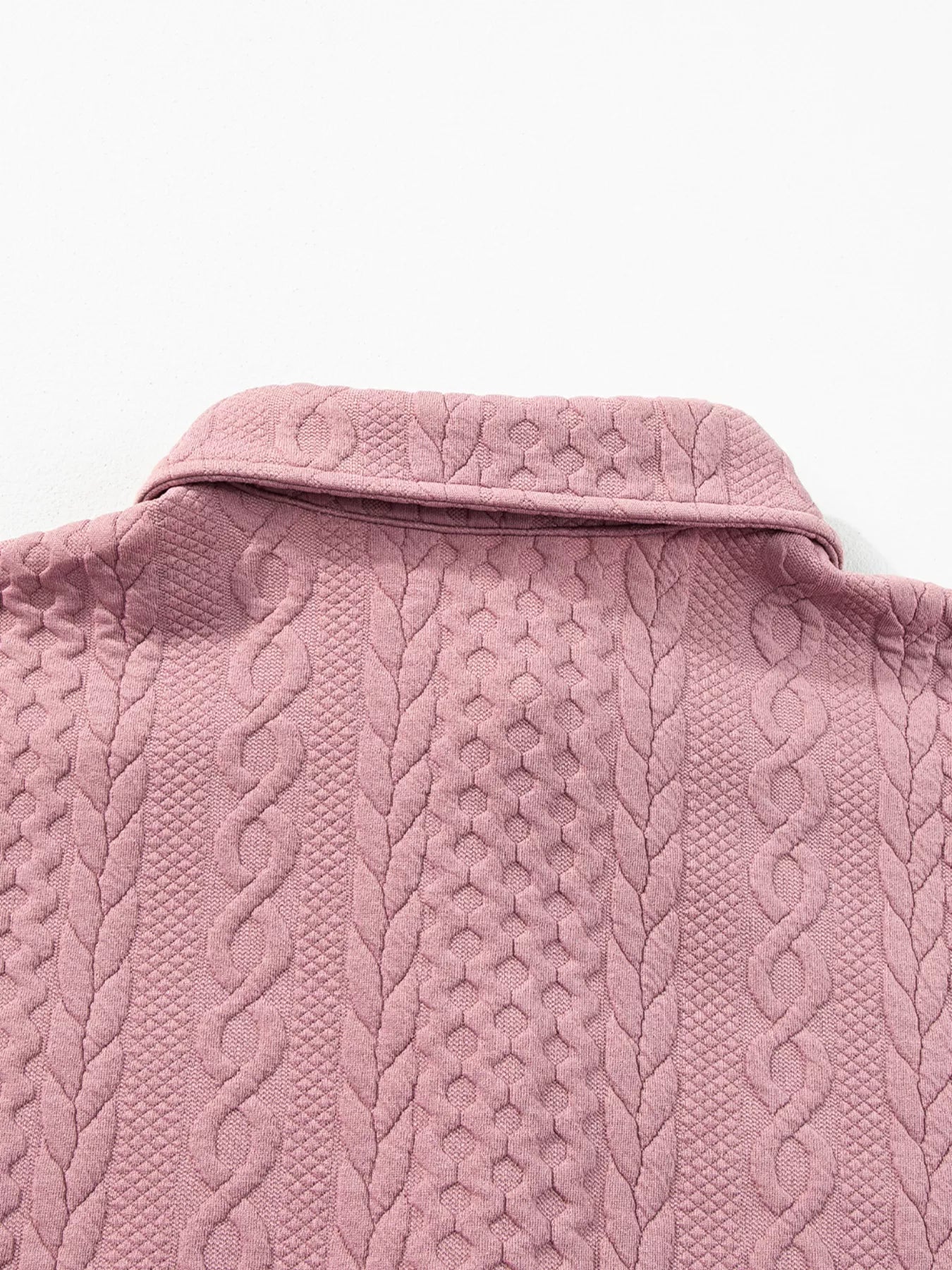 Cable Texture Puff Sleeve Loose Shacket bdc89e3a6a0b44b8b36c33b00b115f2f-Max-Origin