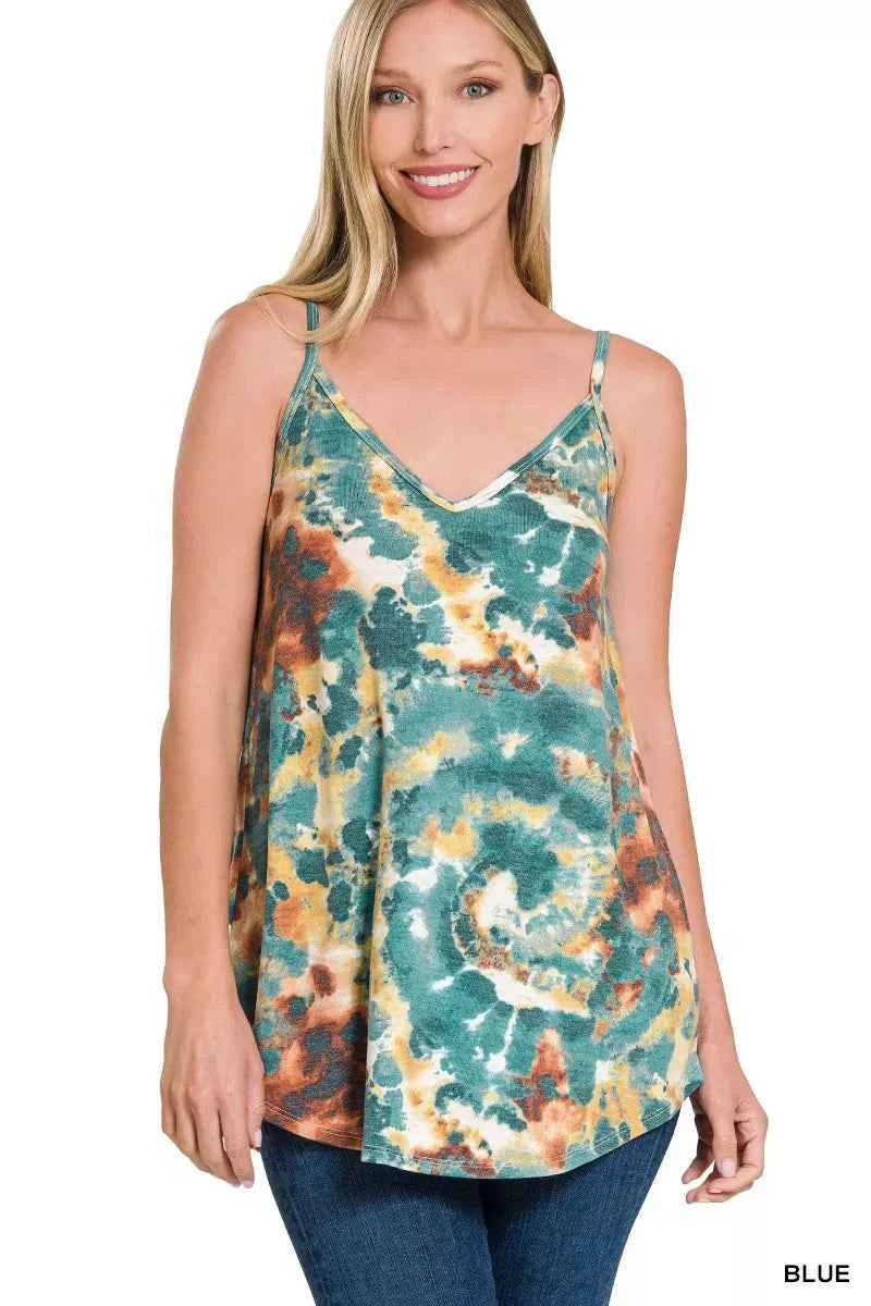 Zenana Tie Dye Front & Back Reversible Spaghetti Cami bdc9038cdb56424191523c701490d3c7-Max-Origin