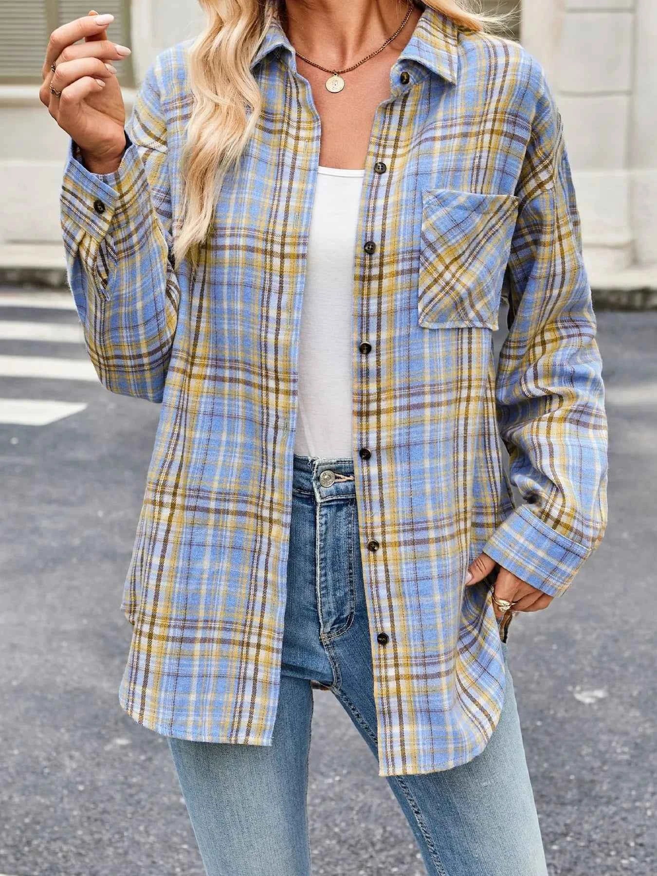 Plaid Button Up Long Sleeve Shirt bdd1e3461d664c8698eb4c917d61017a-Max-Origin