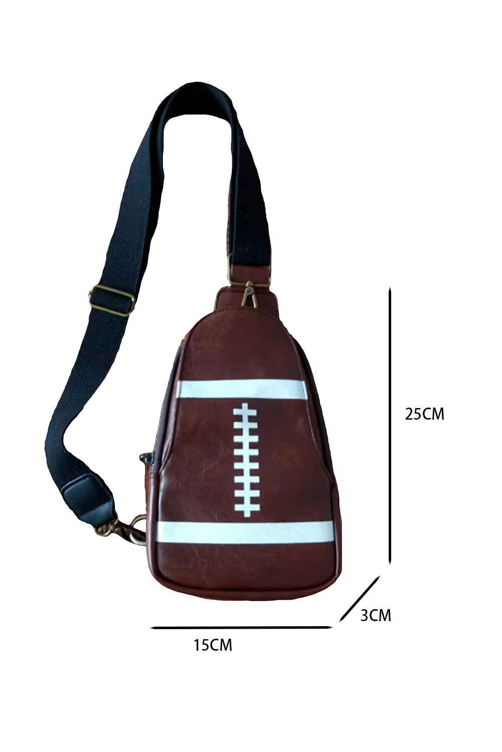 Brown PU Leather Football Mini Crossbody Bag bdd7c8ac1b7054e3