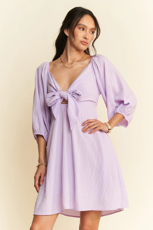 Self-Tie Puff Sleeve Smocking Open Back Mini Dress bdef9ad795344df683f1f7cf88dbb179-Max-Origin