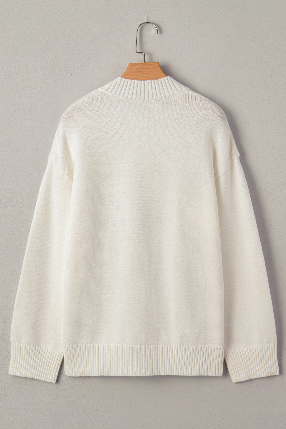 White Floral Embroidered Drop Sleeve Knit Sweater bdff74ddb0d9707f