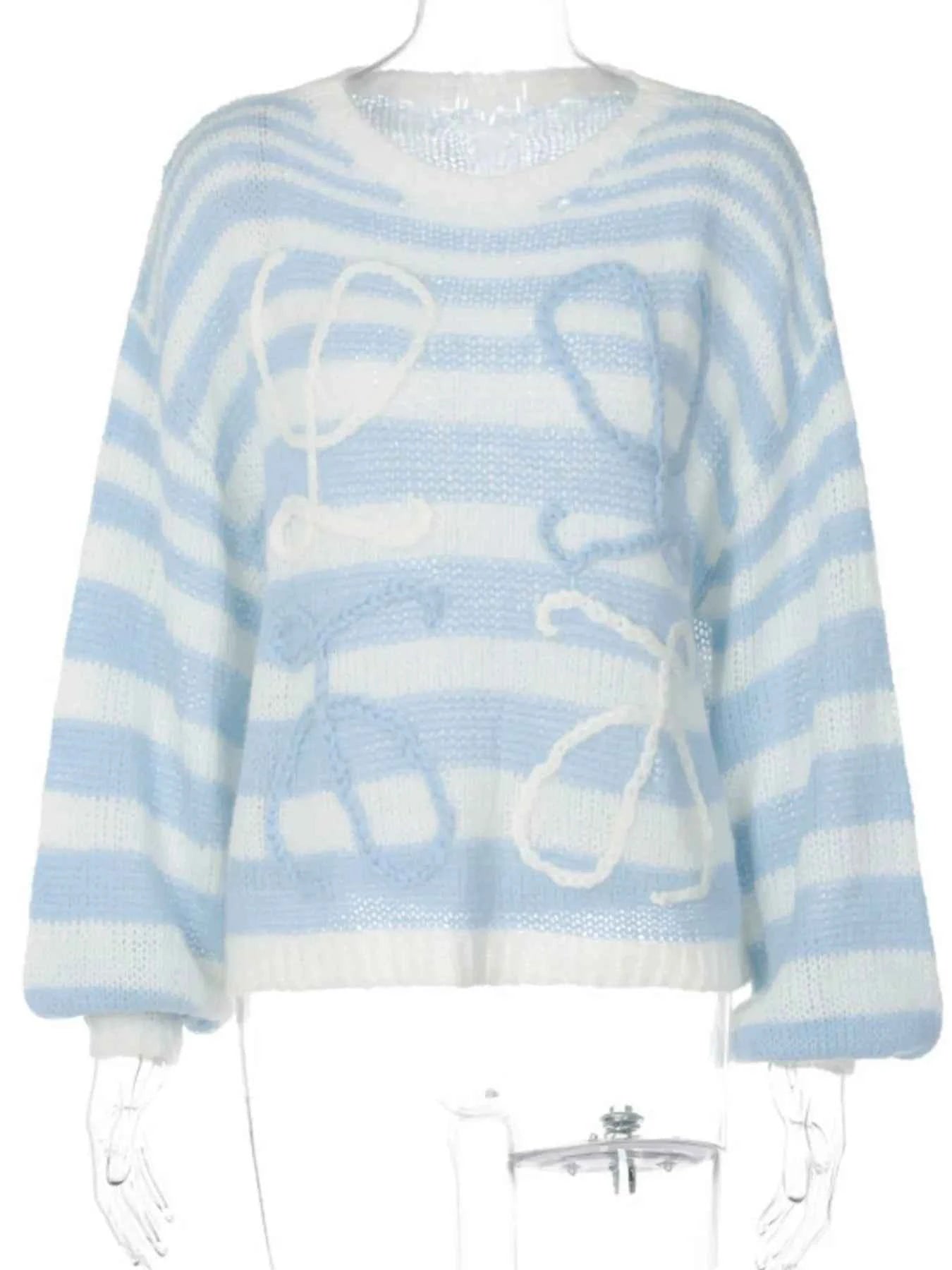 Colorful Abstract Pattern Striped Sweater