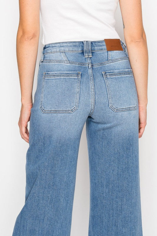 Eco Friendly Fabric High Rise Slim Palazzo Jeans be01f3a3-244b-4638-b81d-ae99a5ec3216