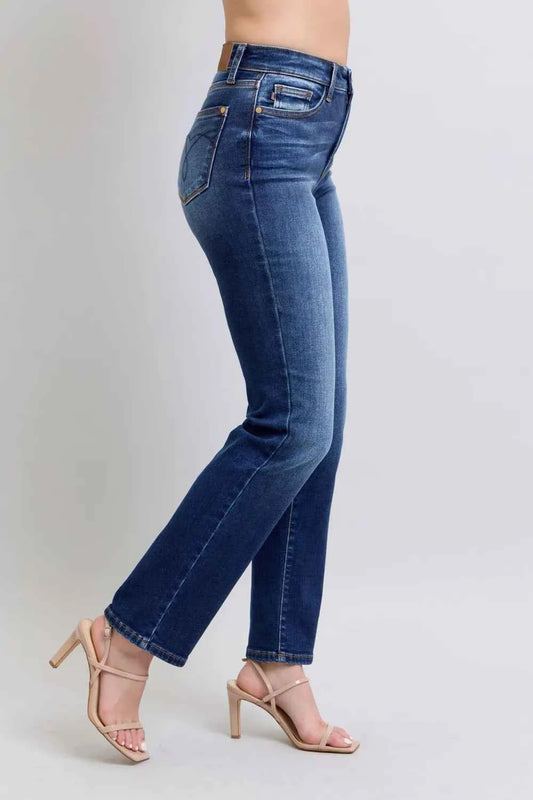 Full Size Washed Straight Leg Jeans with Pockets be085e67-bacd-4023-a70c-e964bc401357-Max