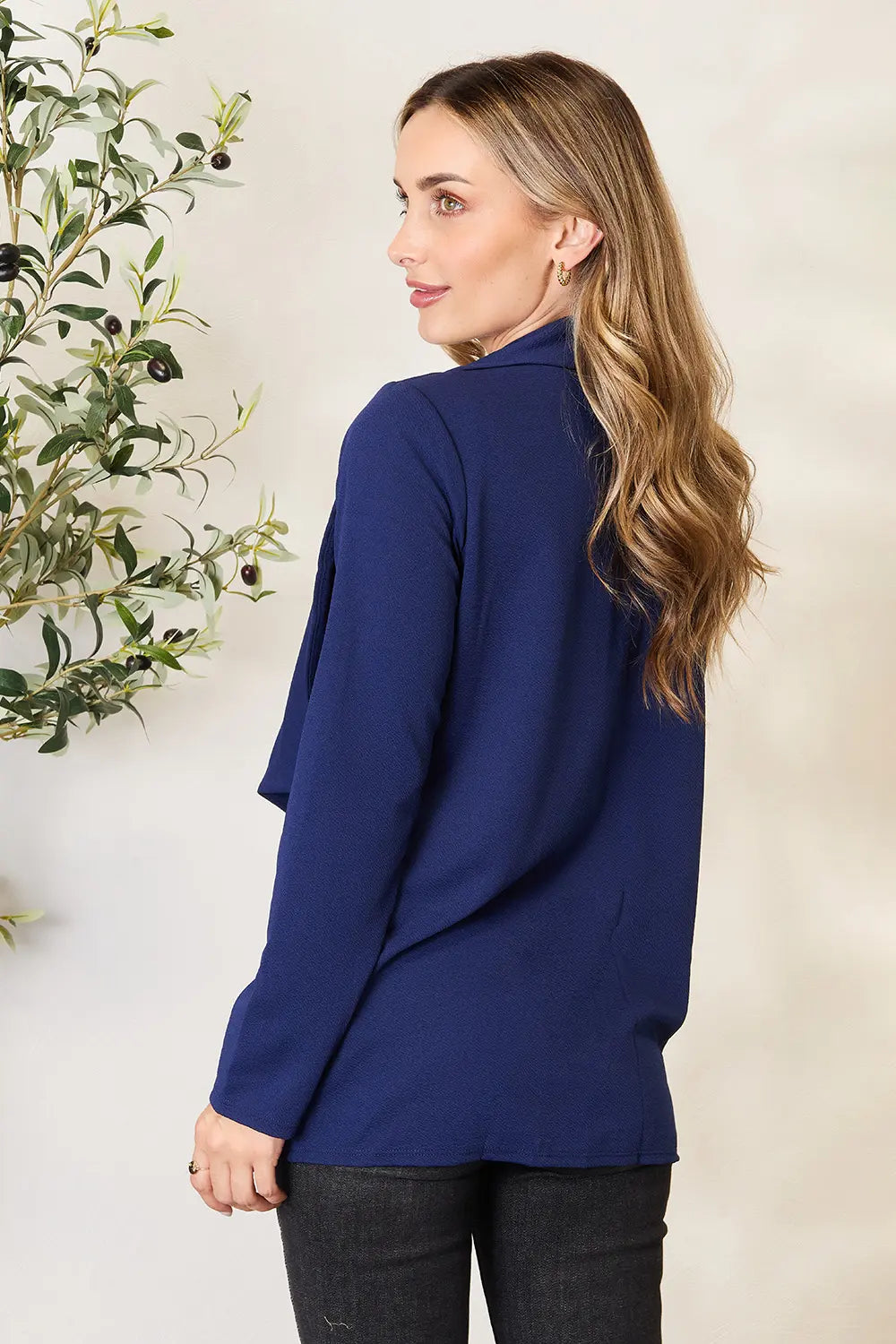 Heimish Full Size Statement Neck Open Front Blazer be0a6838b798404faf39f2ee2305ac1a-Max
