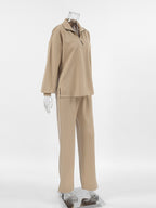 Quarter Zip Long Sleeve Top and Pants Set be23d1961ced4b518a587d6aff92250e-Max