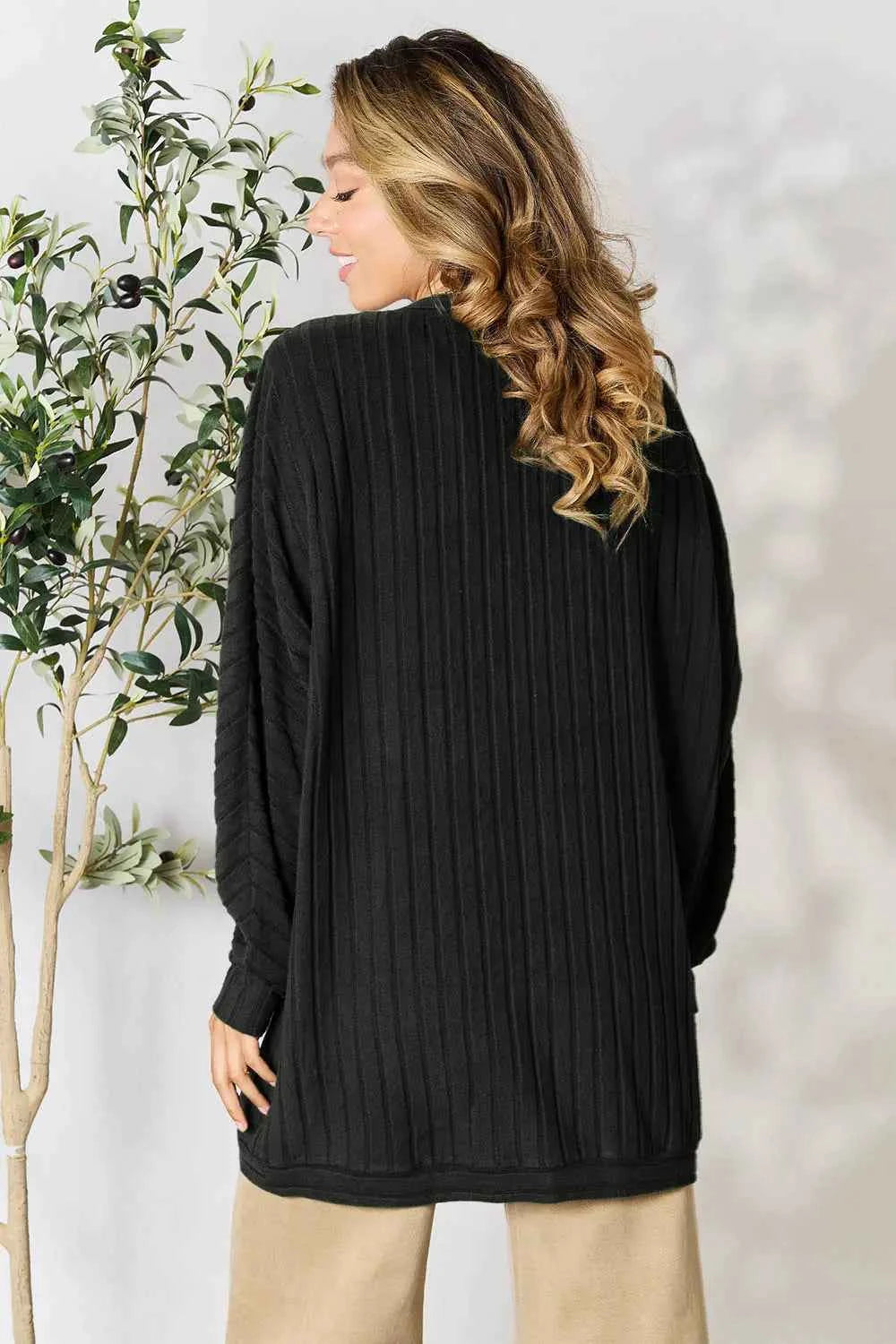 Basic Bae Full Size Ribbed Cocoon Cardigan be2516235542415a80890f4f9ab47042-Max