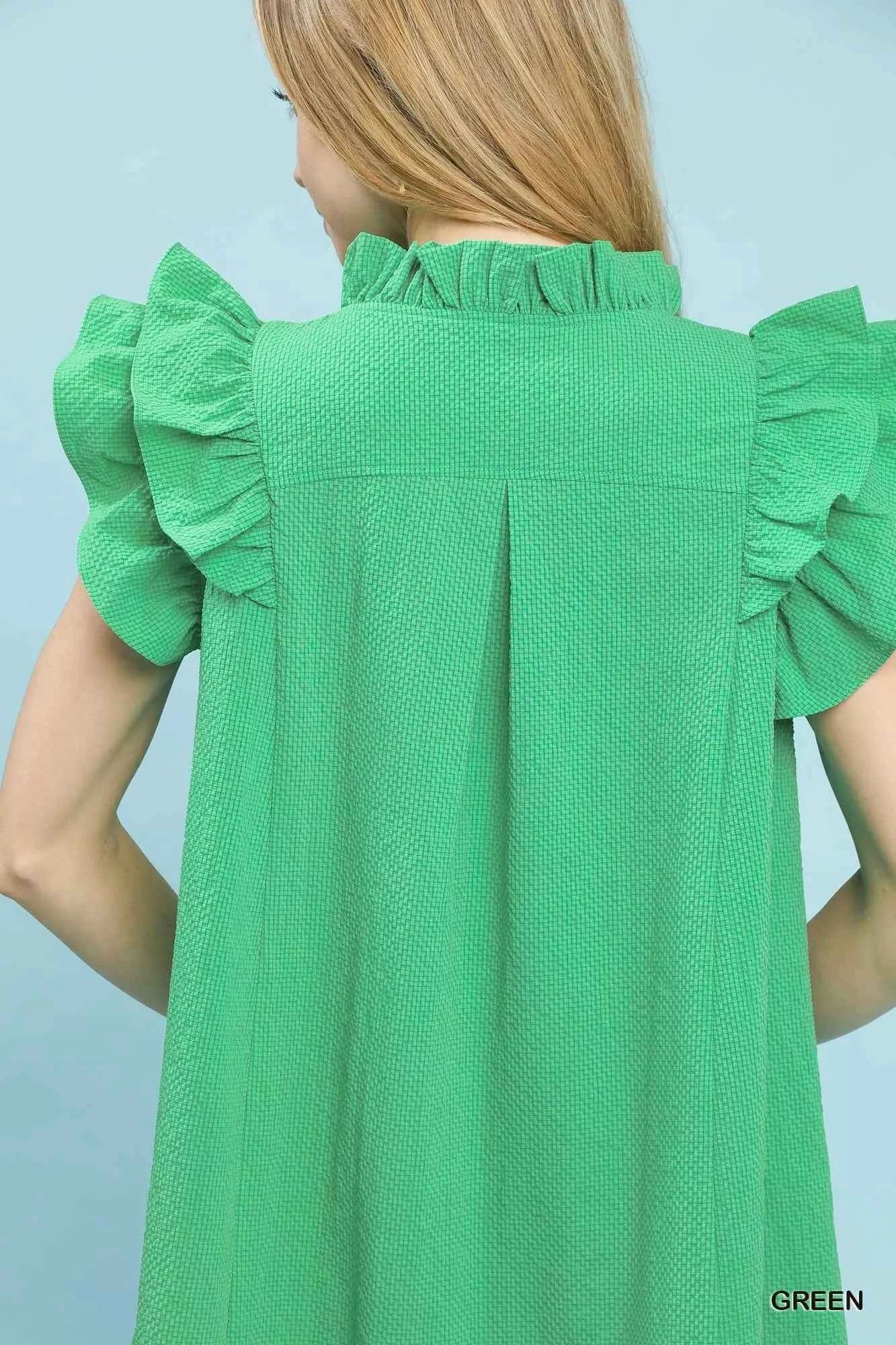 Umgee Seersucker Ruffle Shift Dress be27b4a7-3ae0-4d25-8965-f2744b224032-Max-Origin