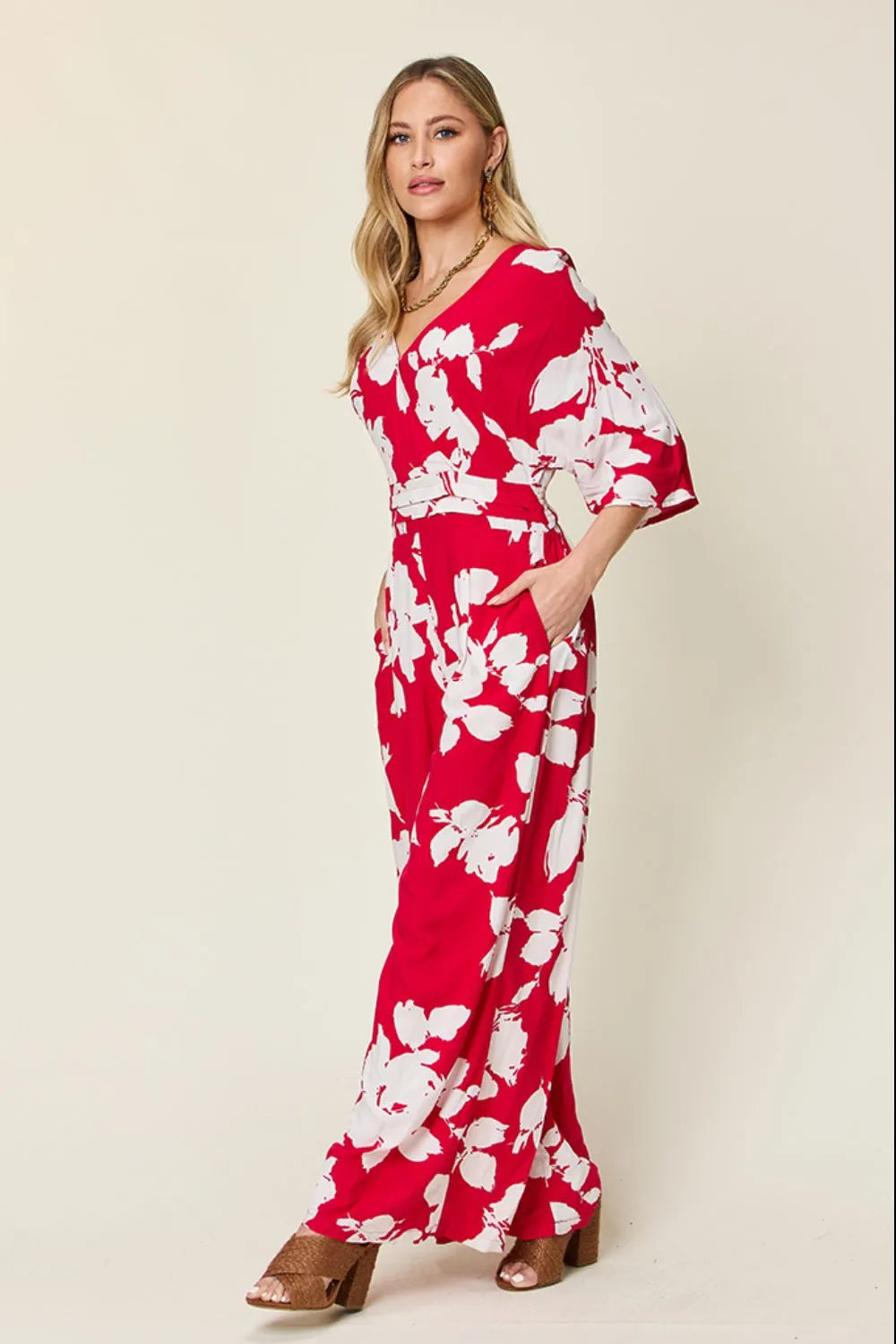 Double Take Full Size Printed Tie Back Wide Leg Jumpsuit be303209-13d1-4b90-a384-a6c0814a8854-Max