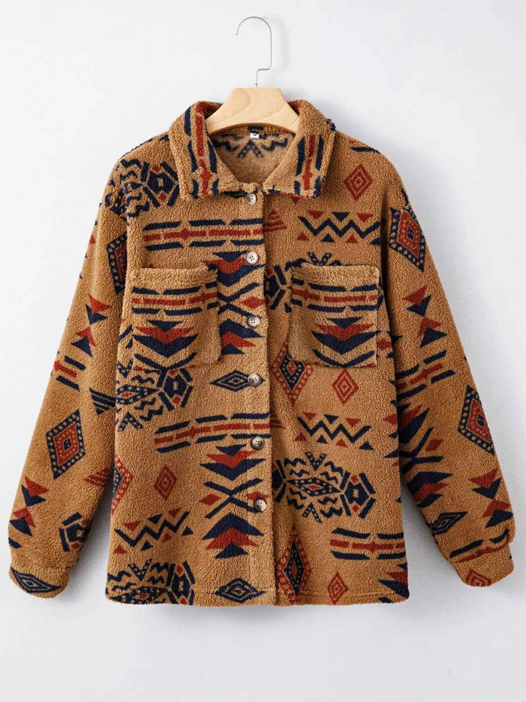 Western Aztec Pattern Fleece Button-Up Shacket be3b968925a74bef9aed97f09a81446e-Max-Origin