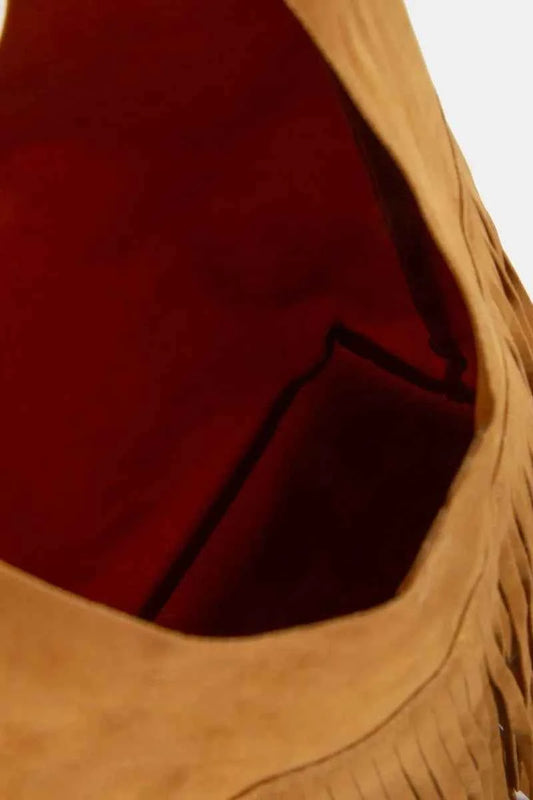 Fame Layered Fringe Detail Suede Hobo Bag be4b2f963bc94123b61c1ff326ec0aa5-Max-Origin