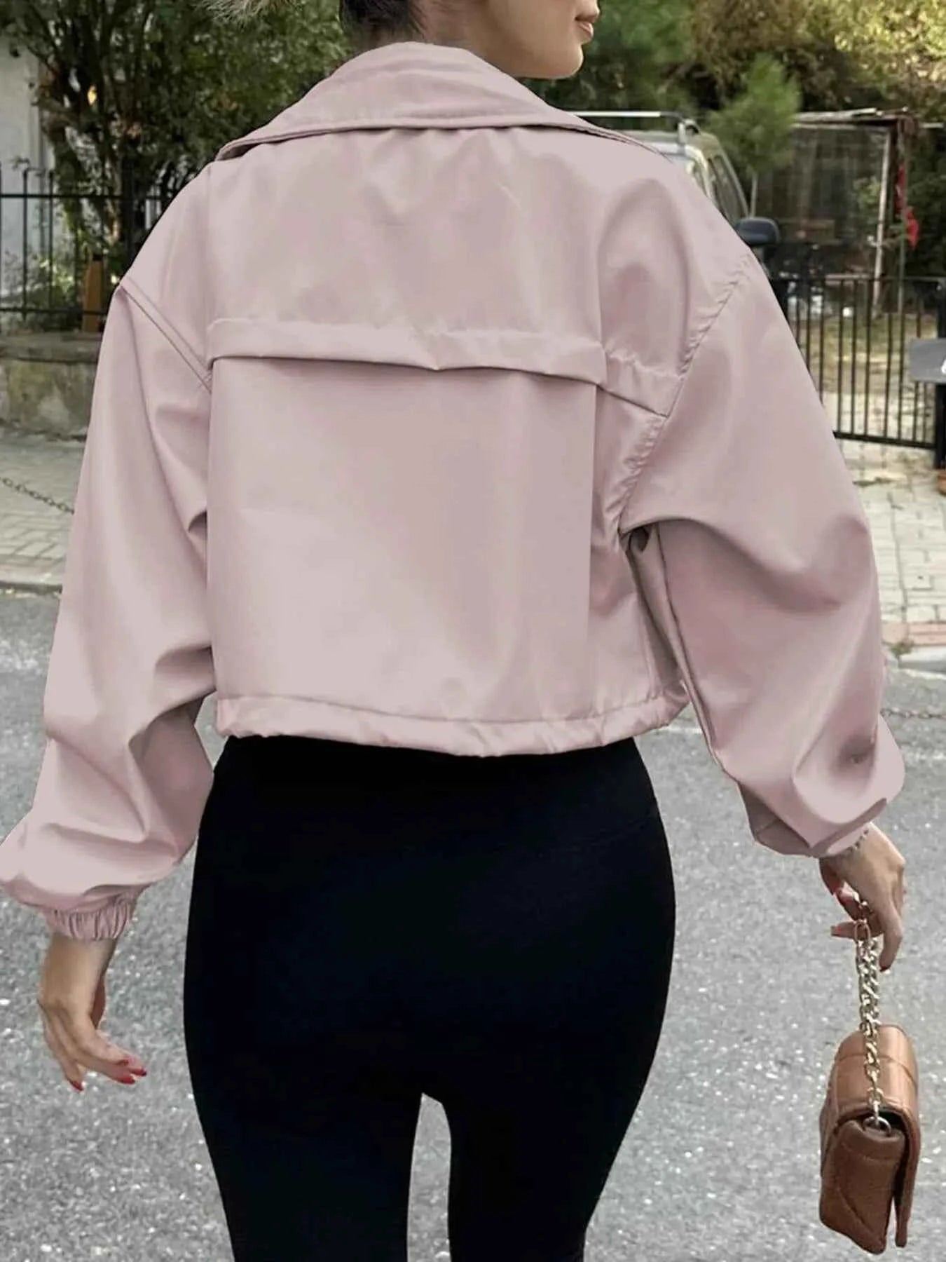 Drawstring Hem Zip Up Jacket be556ddfea3b44adb6ba17cb2bb8d83d-Max-Origin