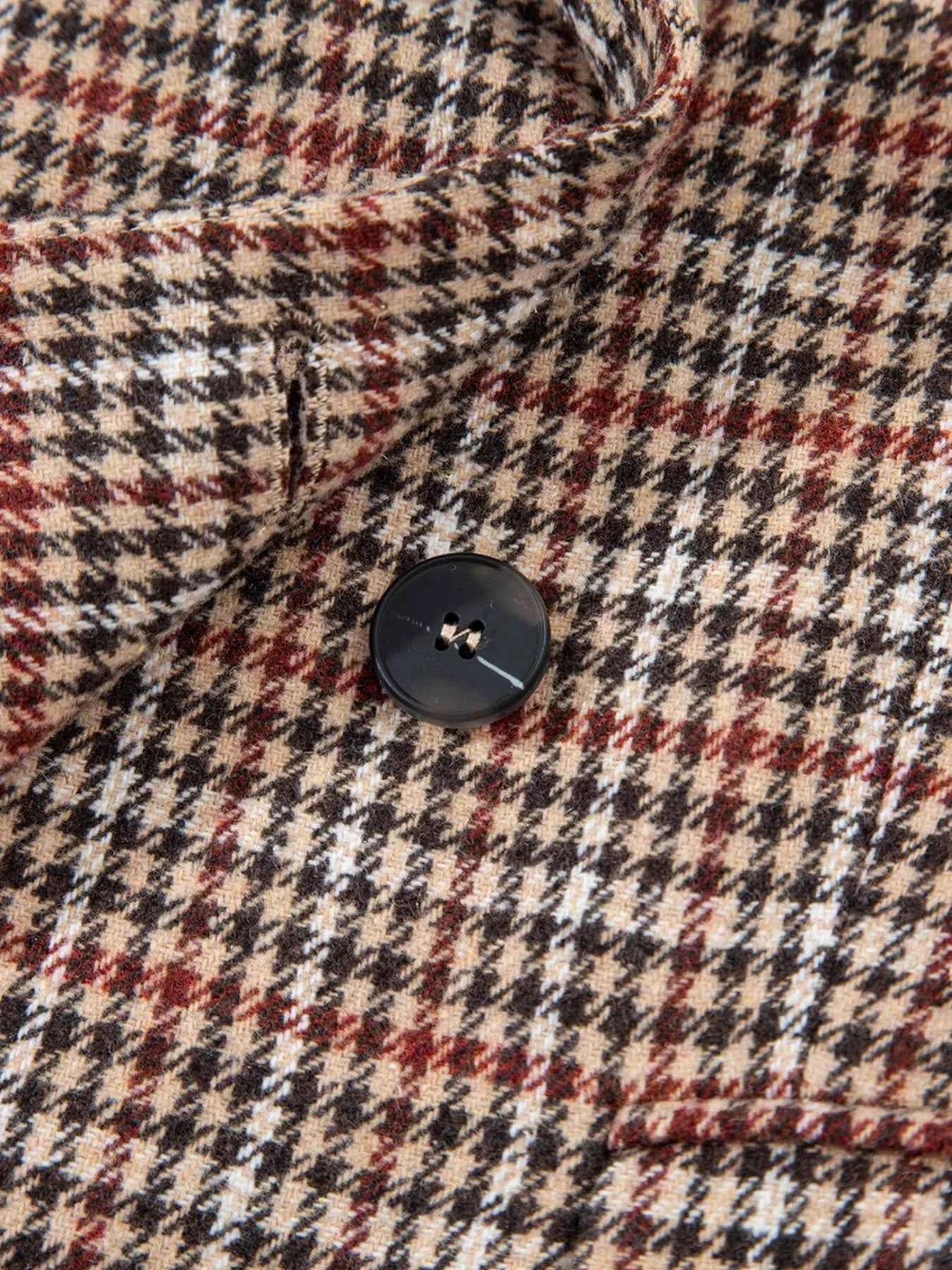 Houndstooth Lapel Collar Blazer be655523b0364025a13025c0e8a03a03-Max-Origin