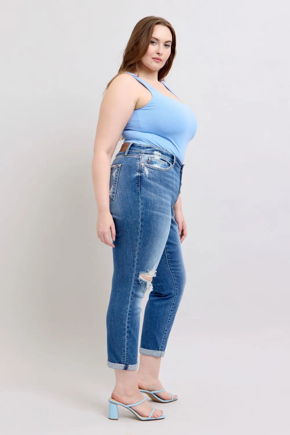 Judy Blue Full Size Button Fly Distressed Jeans with Pockets Plus Size be70d2c4-7fcb-4acb-9e01-0a7a8acde0ee-Max