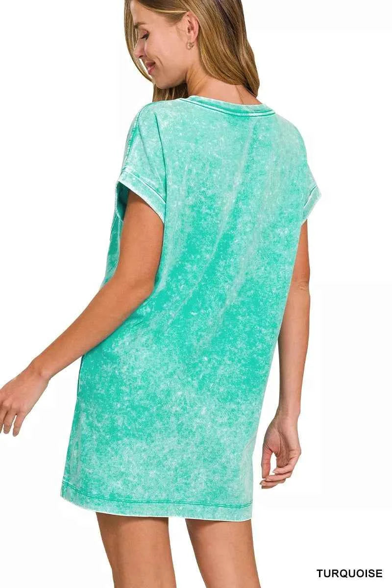 Zenana Premium Cotton Washed T-Shirt Dress be73723de3884d95ae55f244b84ea754-Max-Origin