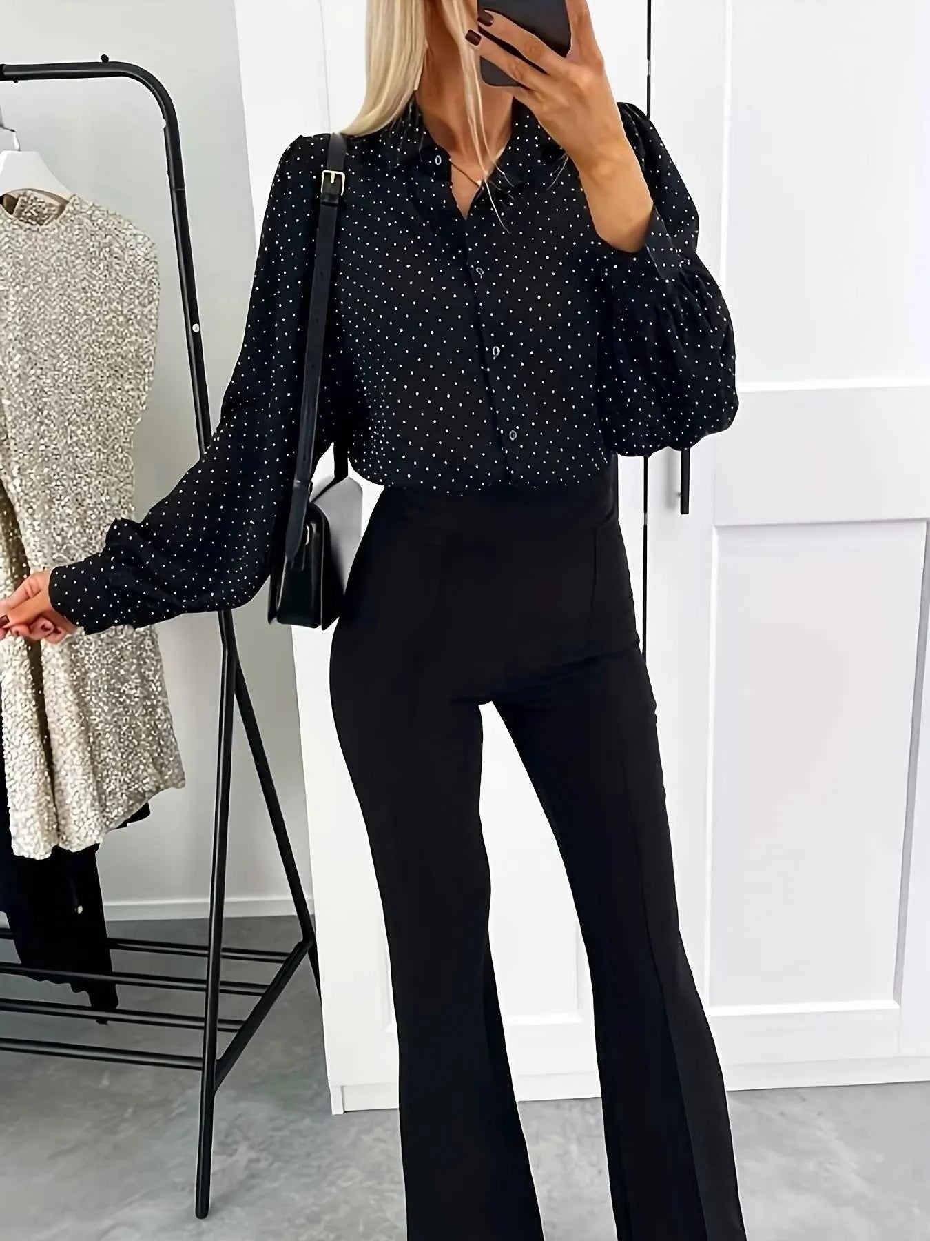 Polka Dot Oversized Button-Up Shirt be853e564eff404382d4d13dc5659af1-Max-Origin
