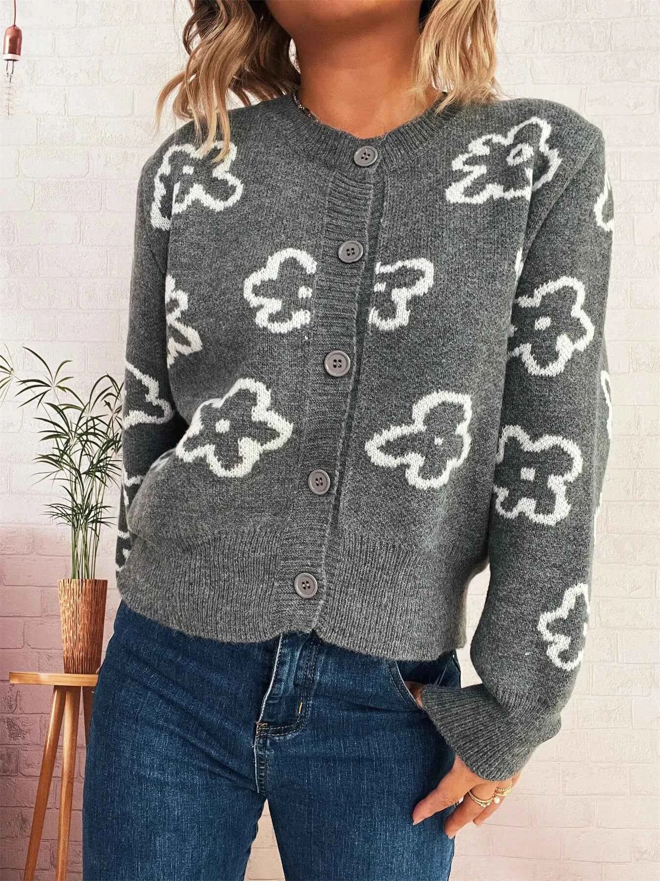 Floral Pattern Button-Up Cardigan be8ff8a66a7d485b8ca2b5c5a5dac3b4-Max-Origin