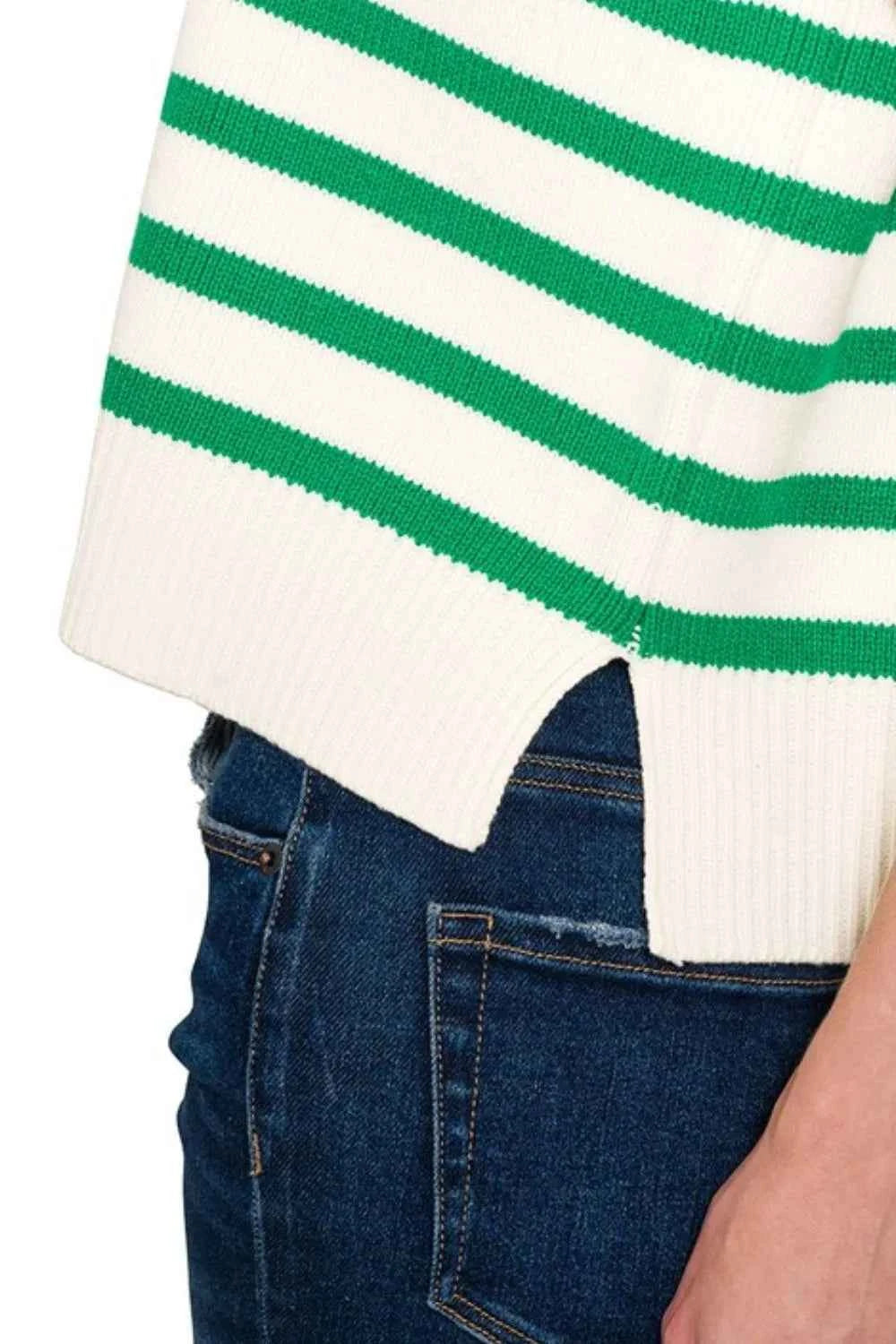 Zenana Oversized Crew Neck Stripe Sweater Vest be97c063-4b23-4da8-84fe-f9780850dc97-Max-Origin
