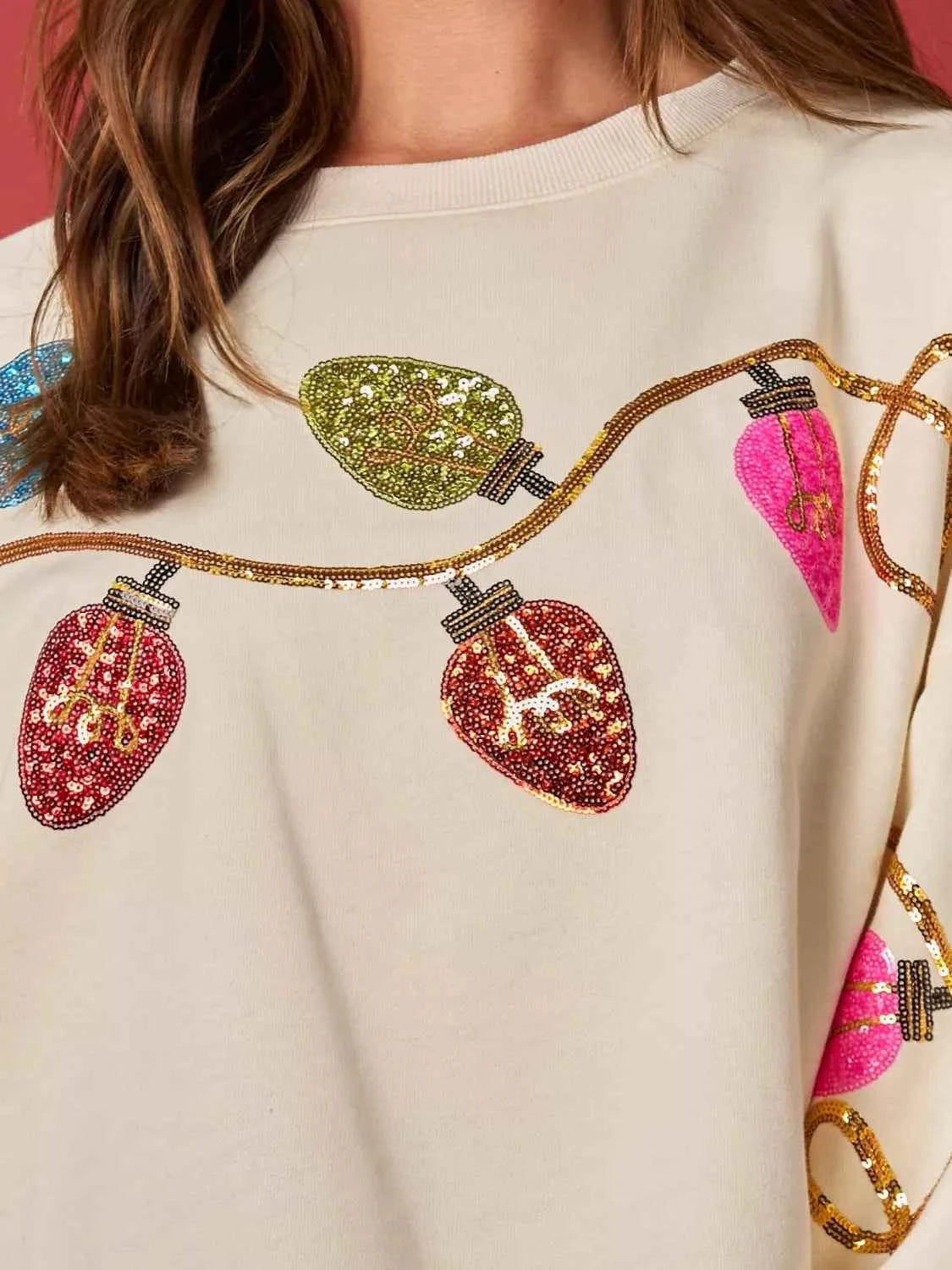 Christmas Holiday Lights Sequin Embellished Sweatshirt bea7bc99-e6fd-4c0d-91e5-39db22e622fd-Max-Origin