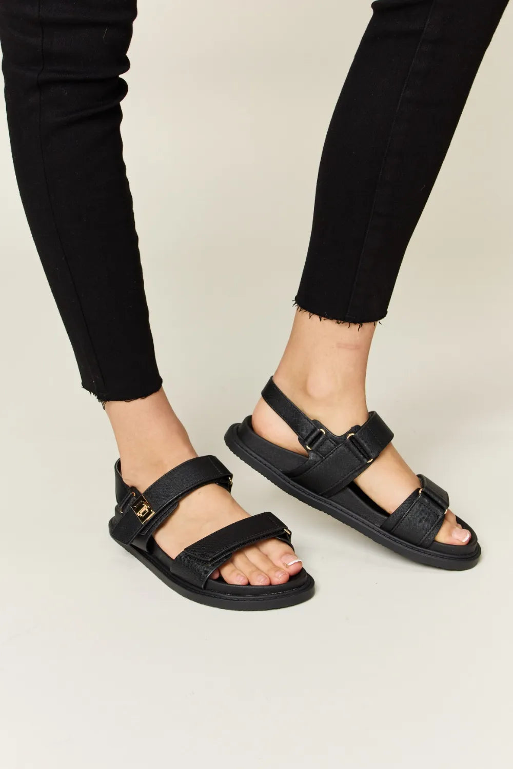 WILD DIVA Velcro Double Strap Slingback Sandals bea9912d-fcec-4fbe-baf7-b130a64720a7-Max