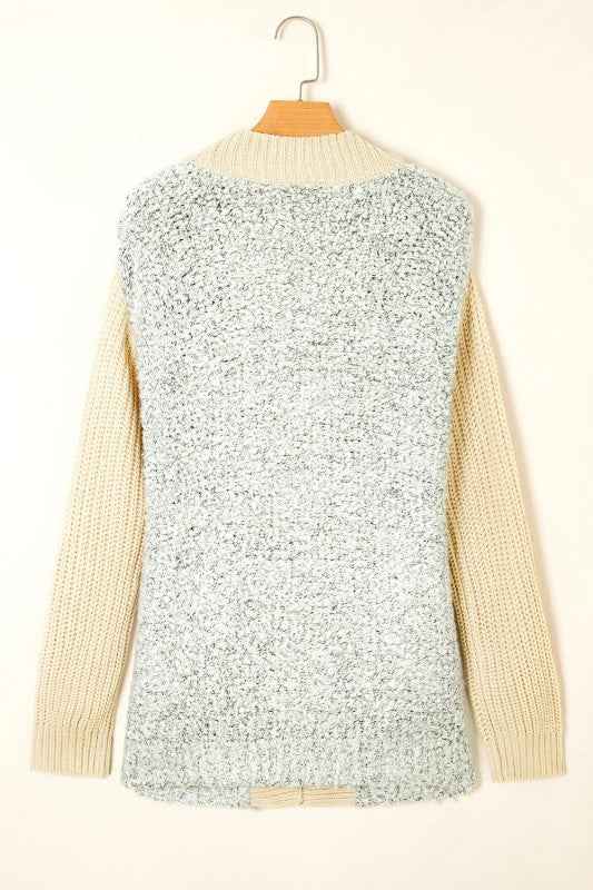 Colorblock Open Front Pocketed Cardigan beab0664-c7f4-46f3-9c8c-543f6f2b0f5a