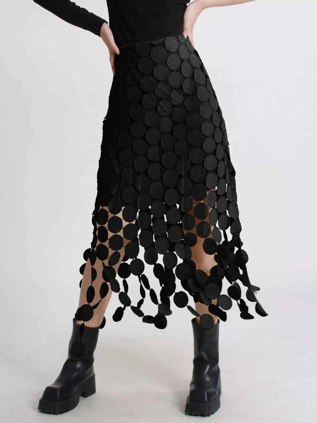Fringe Midi Skirt Black beaeef1f997a49ca93310c37bc6026df-Max-Origin