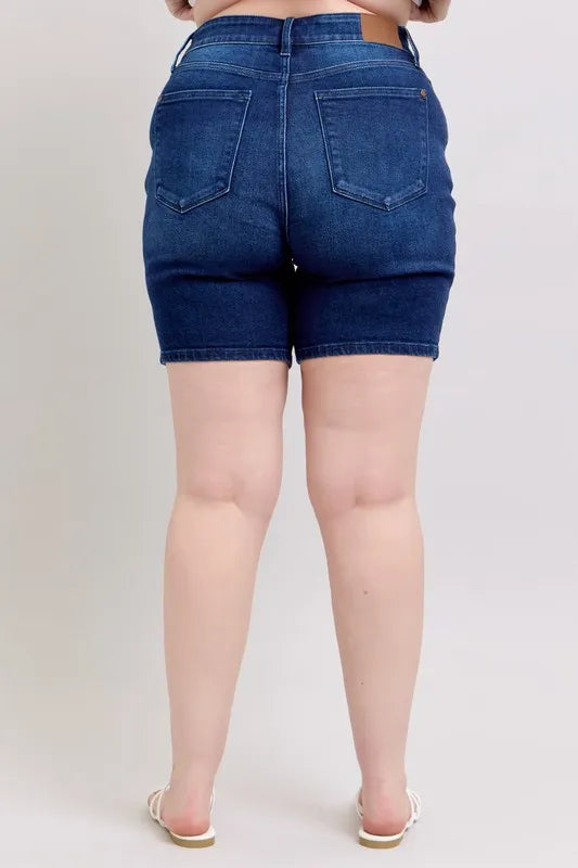 Judy Blue Full Size High Waist V-Front Bermuda Plus Size beb550ed-0706-423c-8c71-8e89e2c9d6ab-Max-Origin